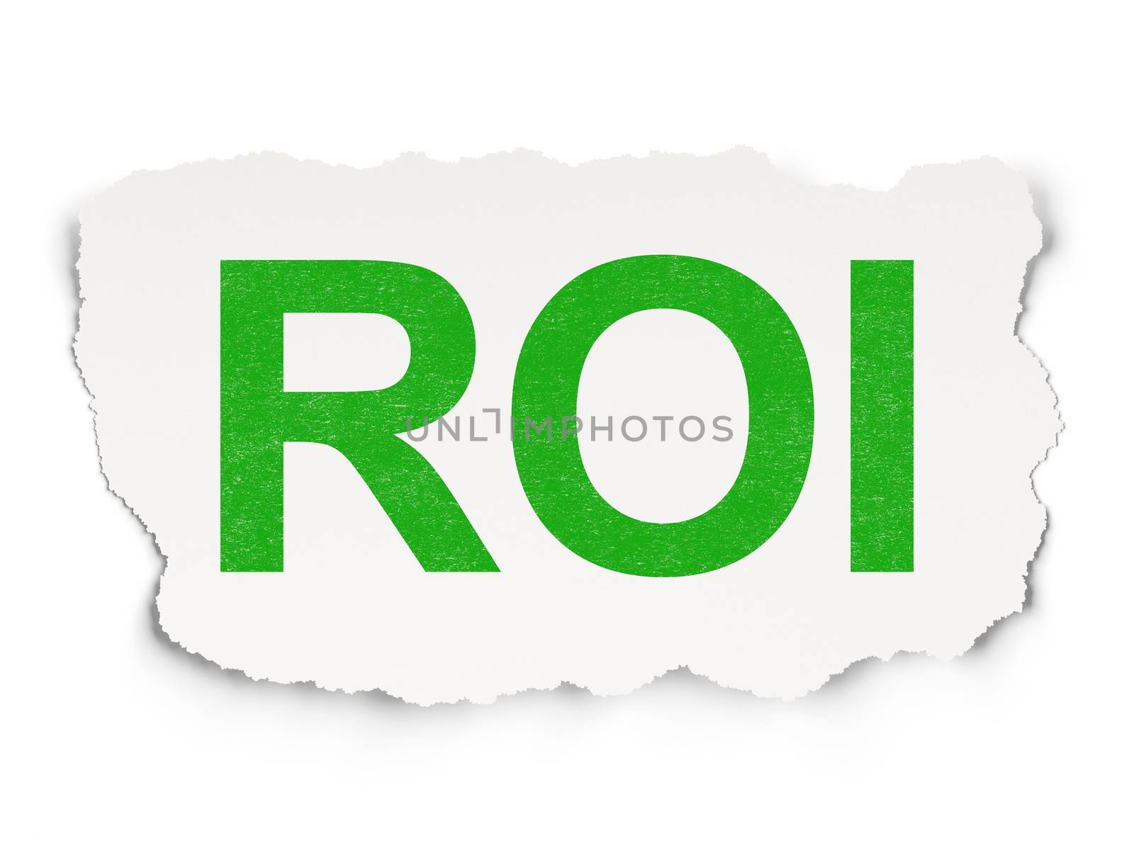 Business concept: ROI on Paper background by maxkabakov