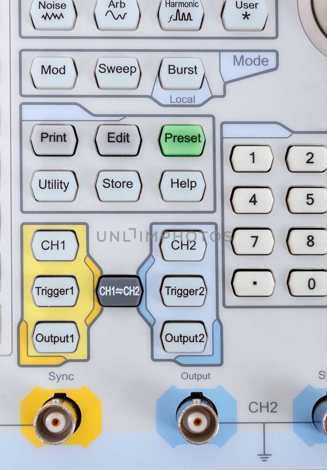 keyboard of Modern testing equipment - analyzer