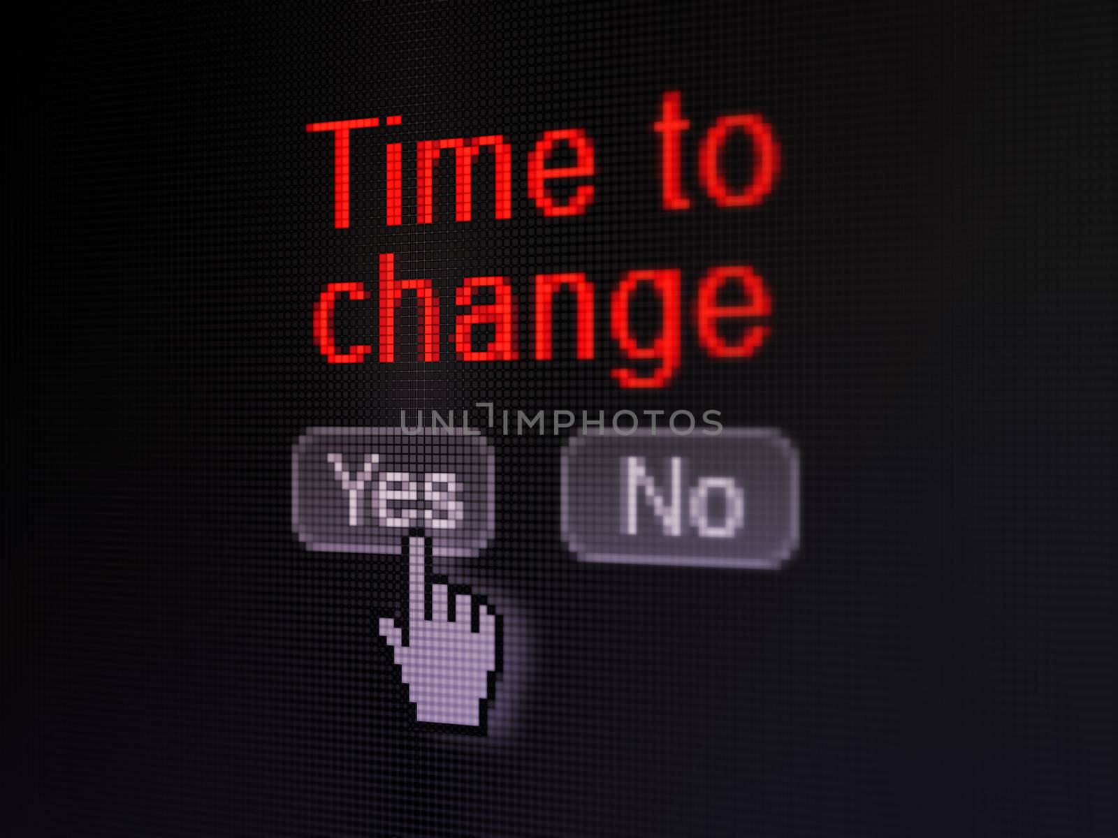 Time concept: Time to Change on digital computer screen by maxkabakov