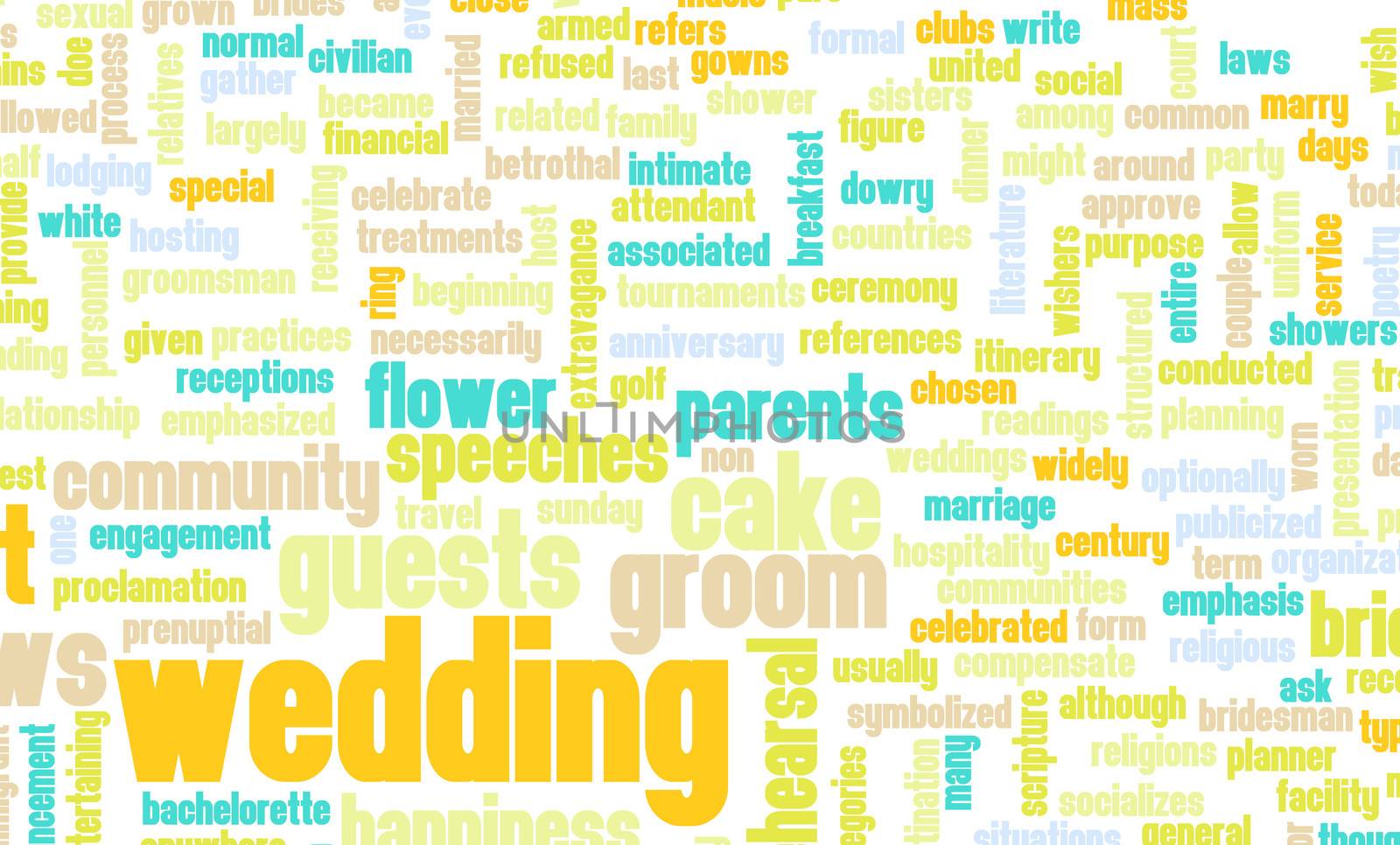 Wedding Day With Cake and Guests Concept