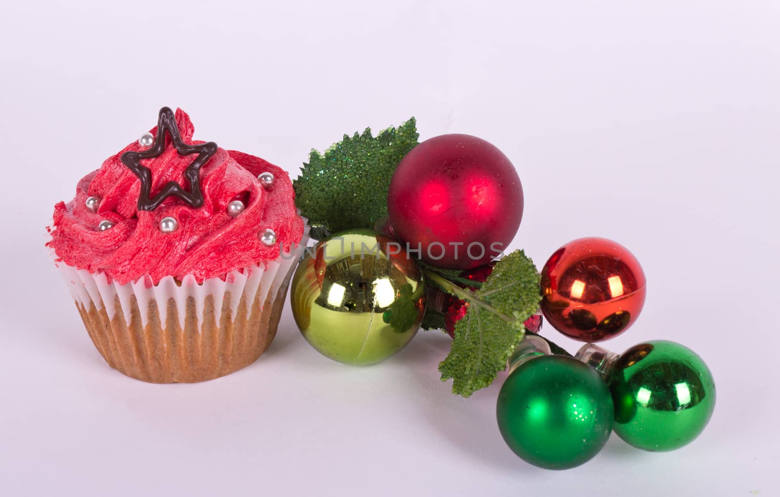 Christmas tree ornament and cupcake with star