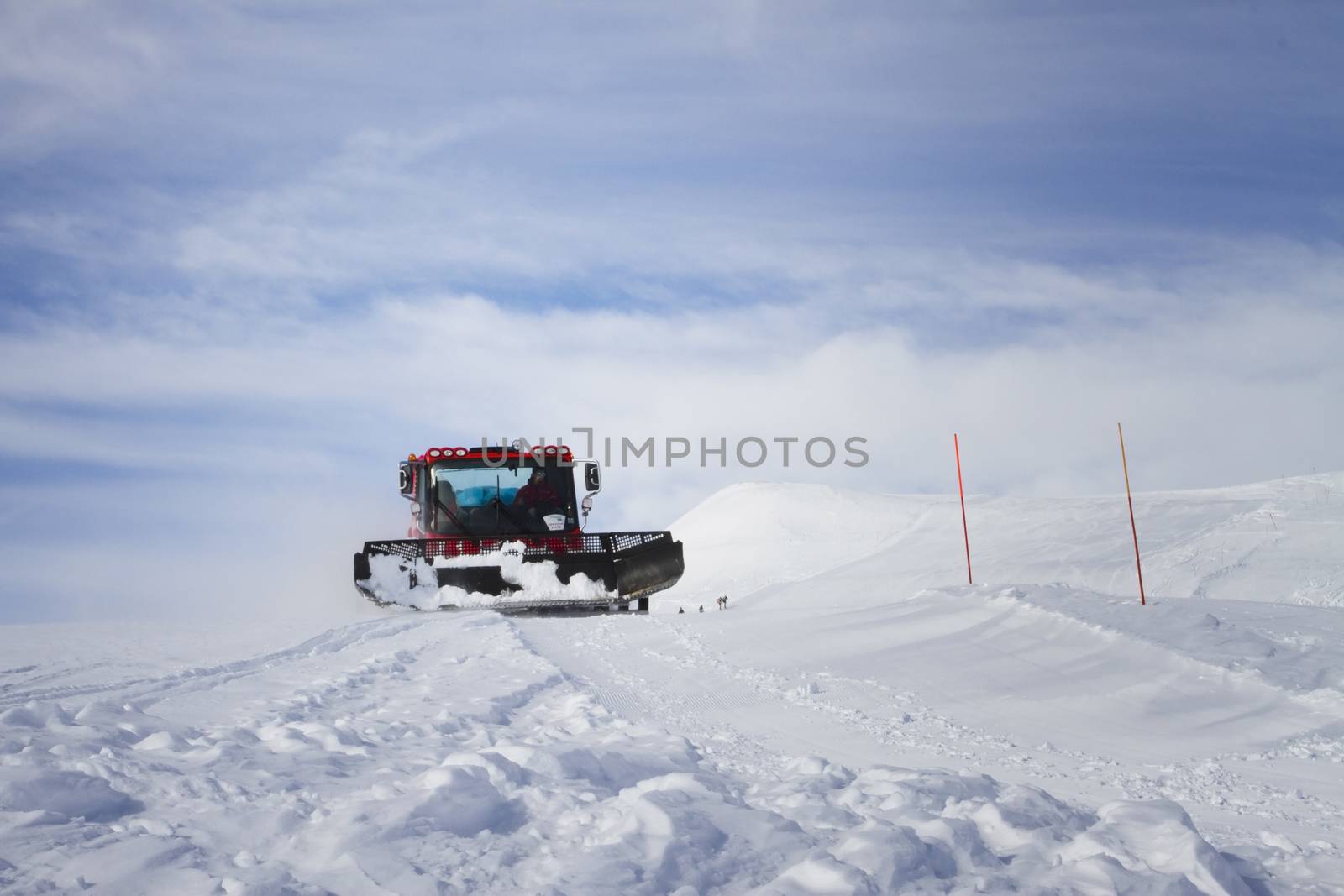 Snowmobile in winter