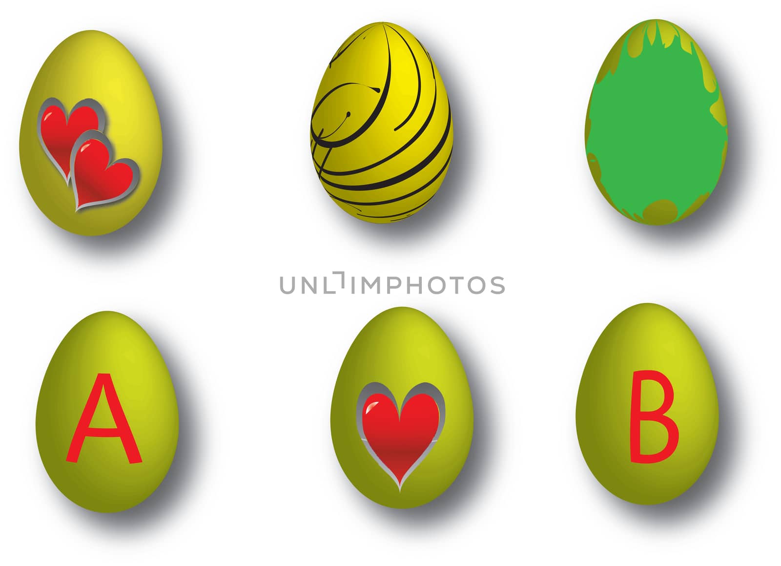 drawing of easter eggs in different colors
