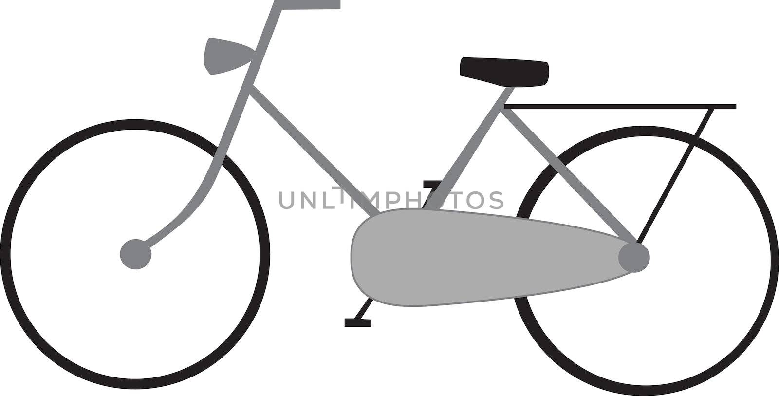 drawing of a bike isolated on white