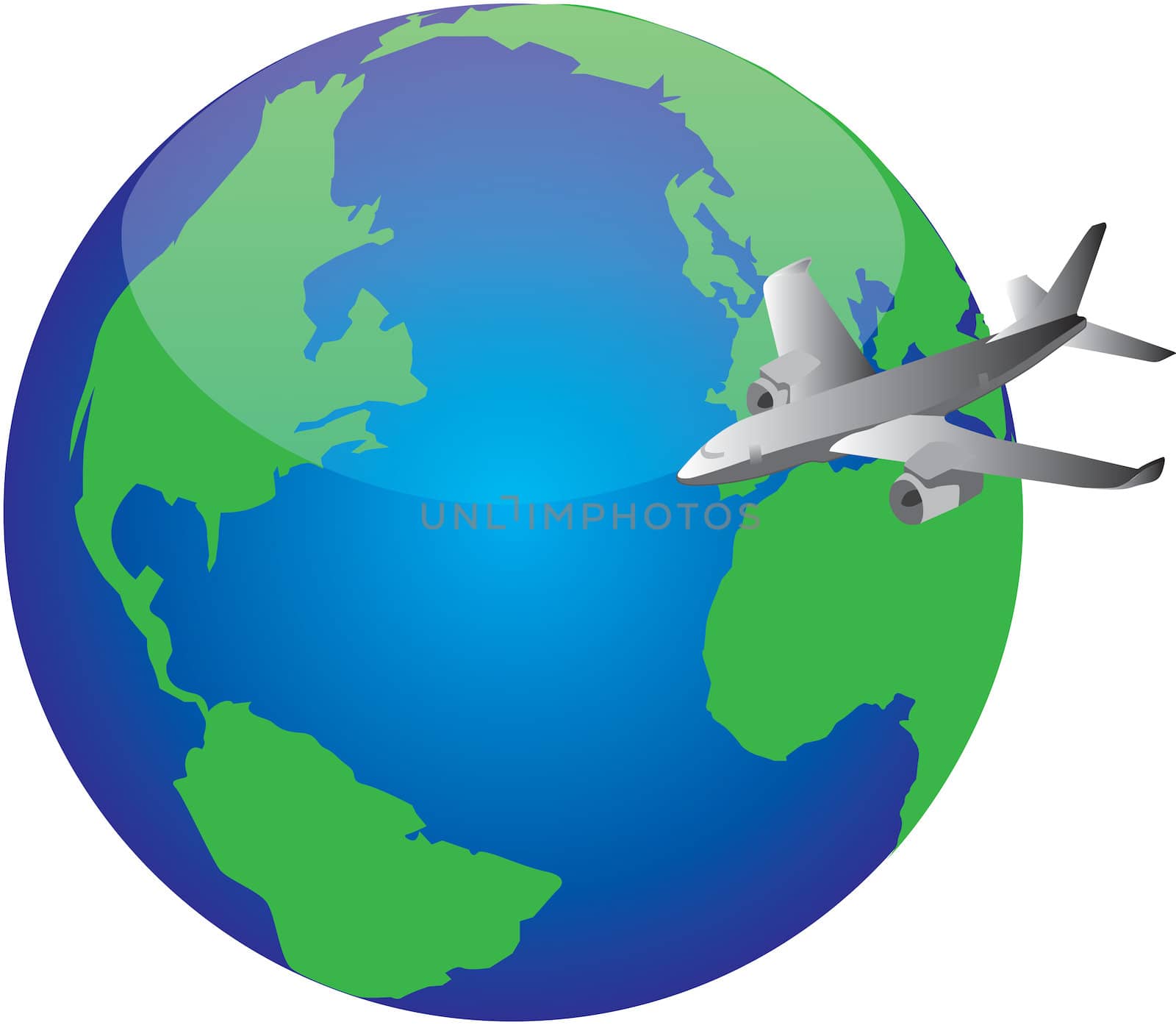 plane around the world by compuinfoto