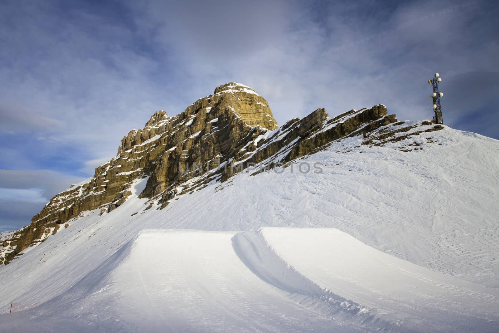 Dolomites in winter landscape