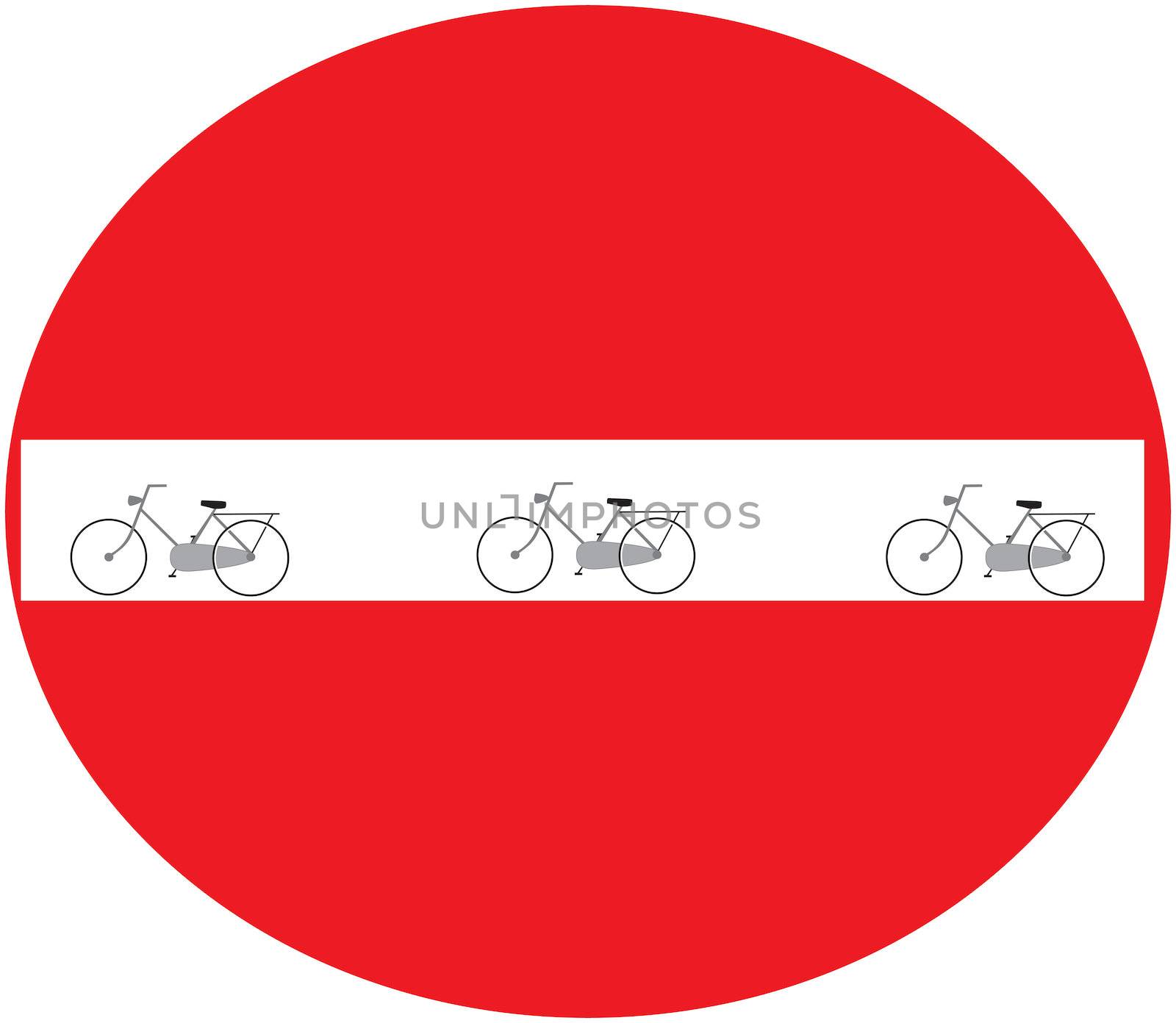 red sign with no bikes by compuinfoto