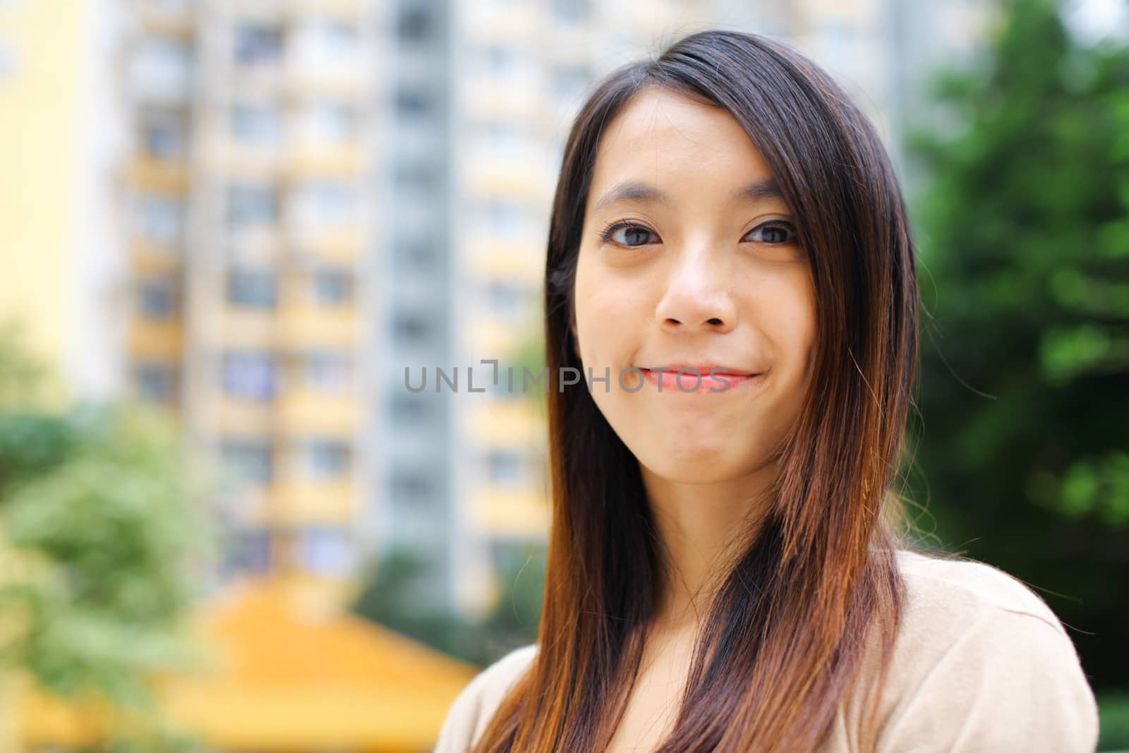 Asian woman at street