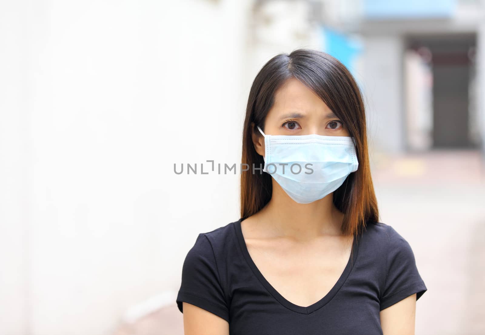 Asian woman with face mask