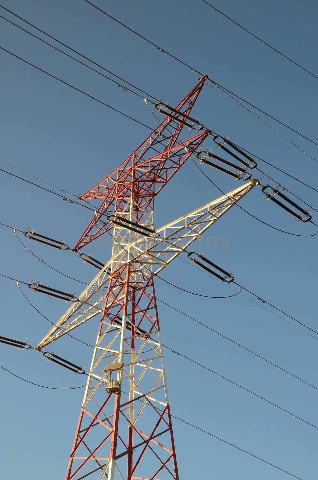 Electricity Pole over a Blue Sky in Spain