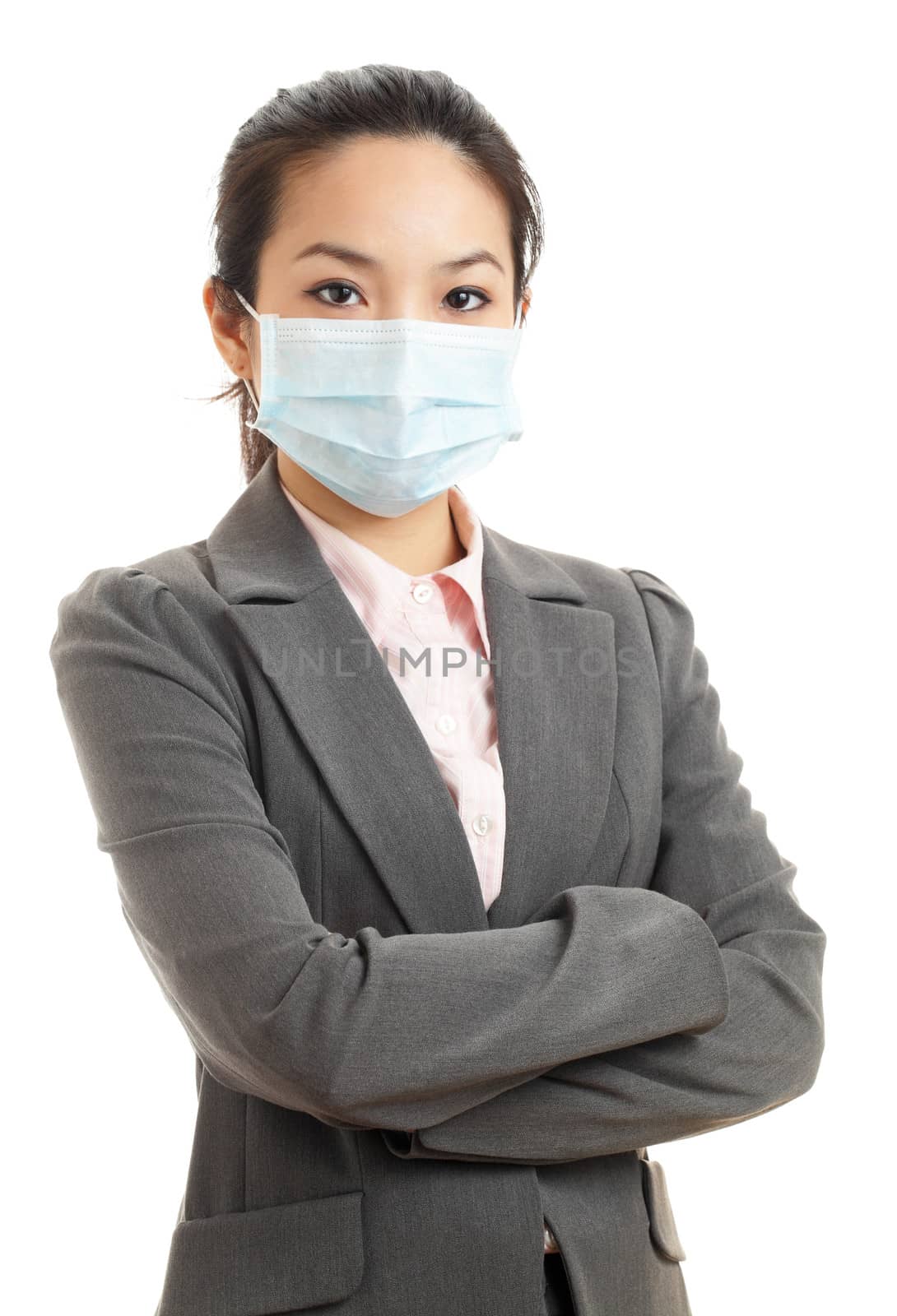 Asian business woman with face mask
