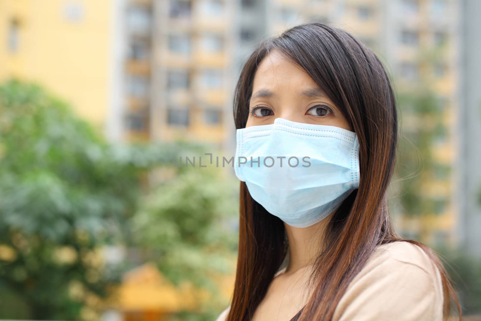 Asian woman wear face mask