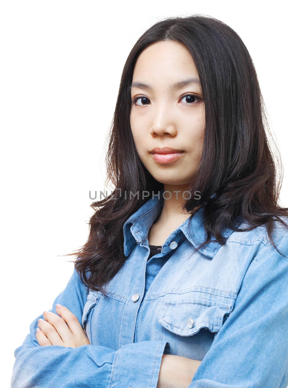 Asian woman isolated on white background