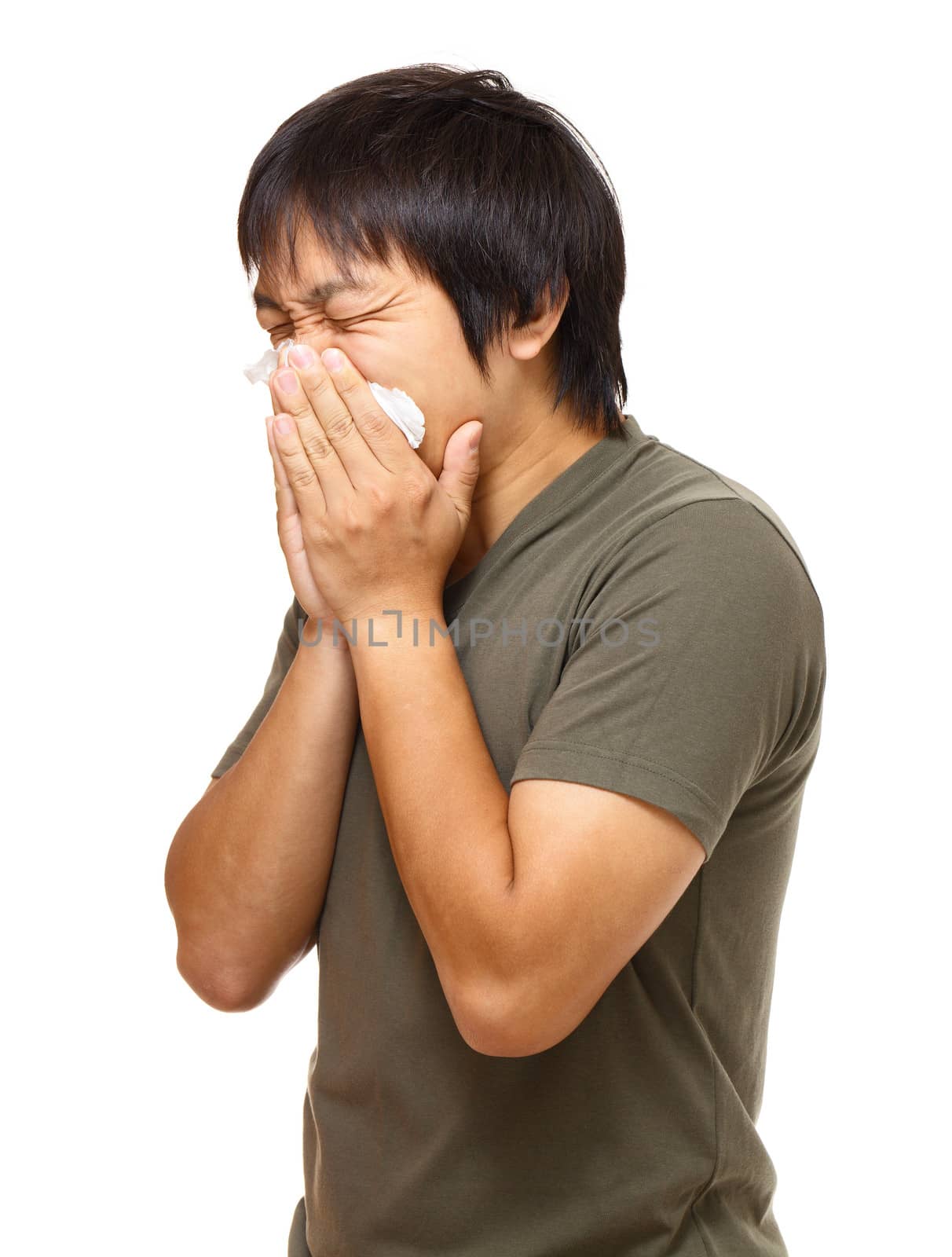 Sneezing man by leungchopan
