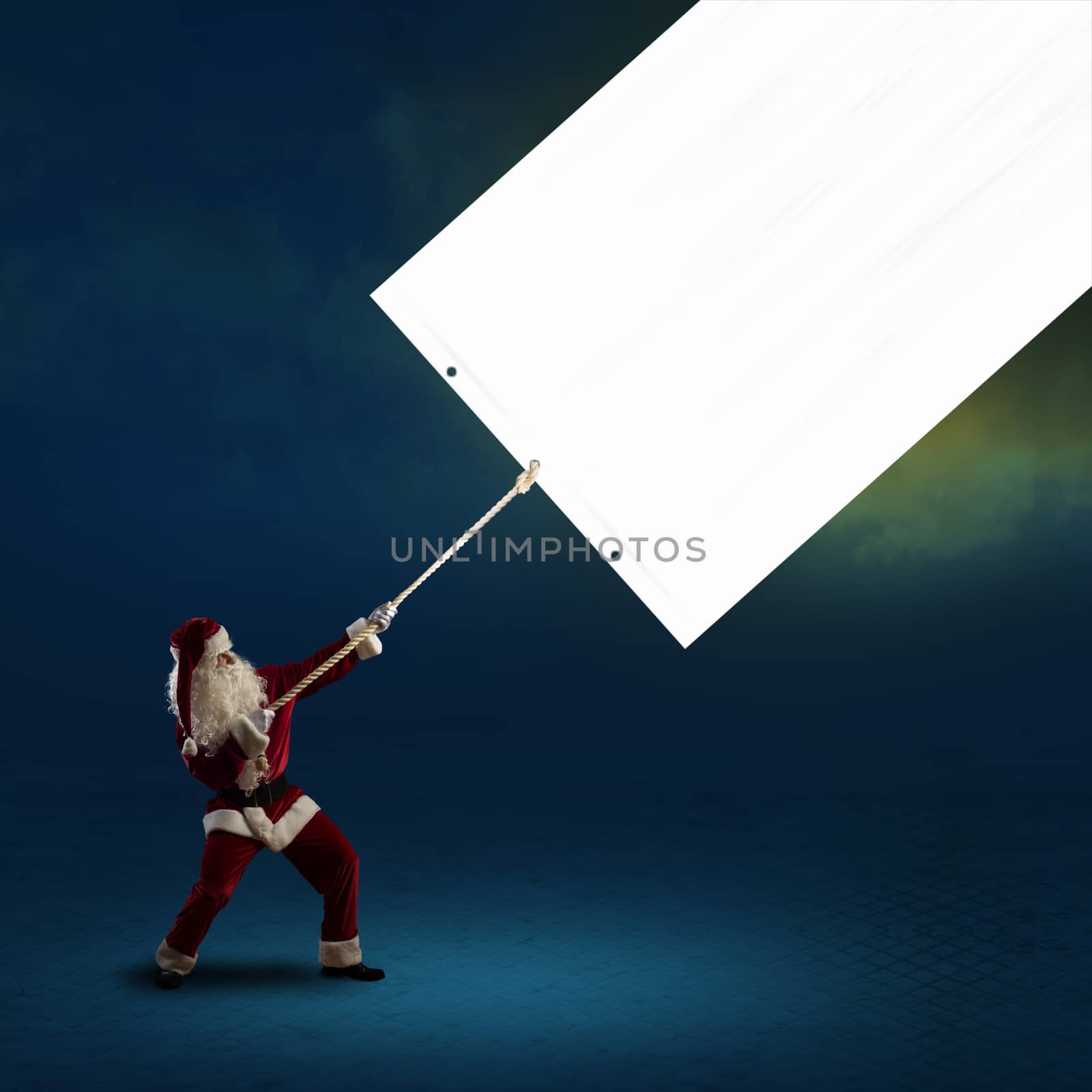 Santa Claus pulls the banner by adam121