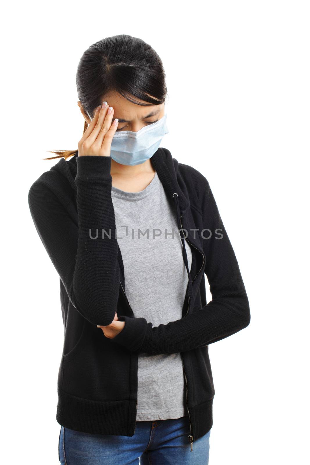 Sickness asian woman