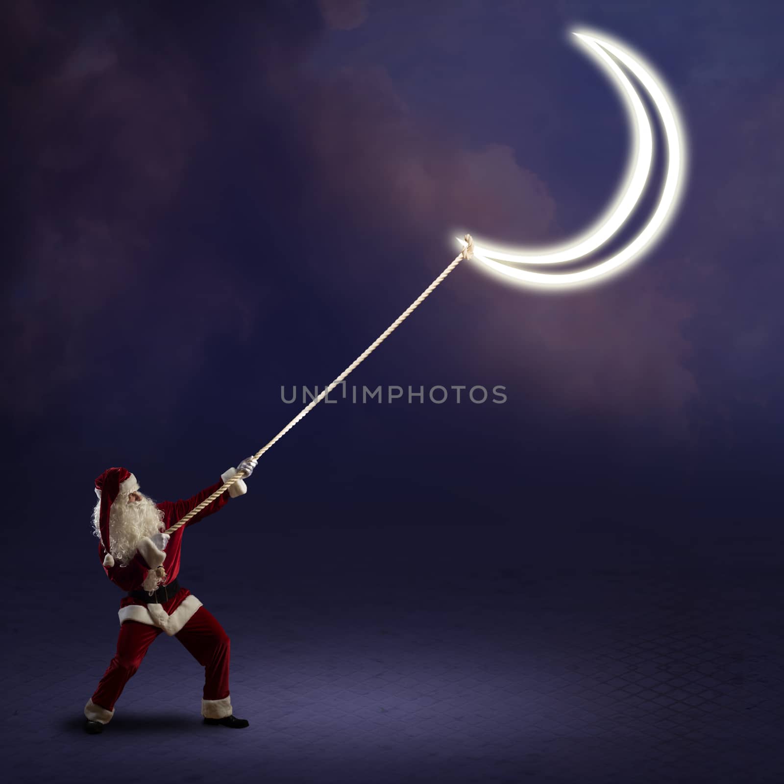 Santa Claus pulls the moon by adam121