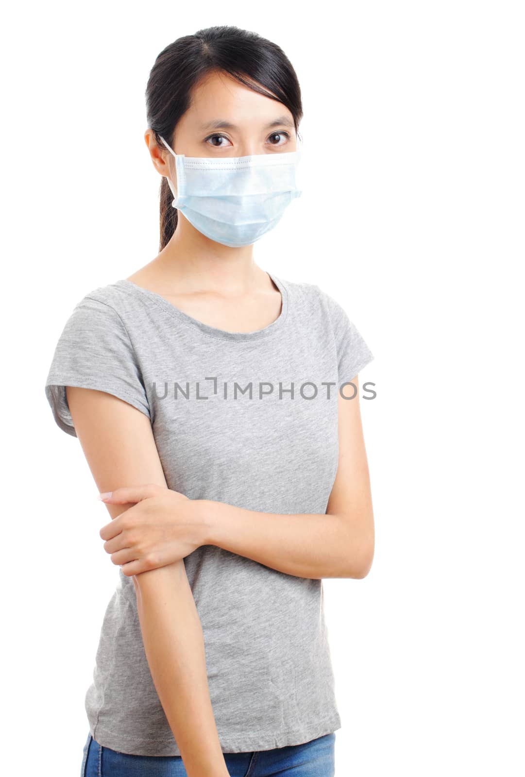 Asian woman with face mask