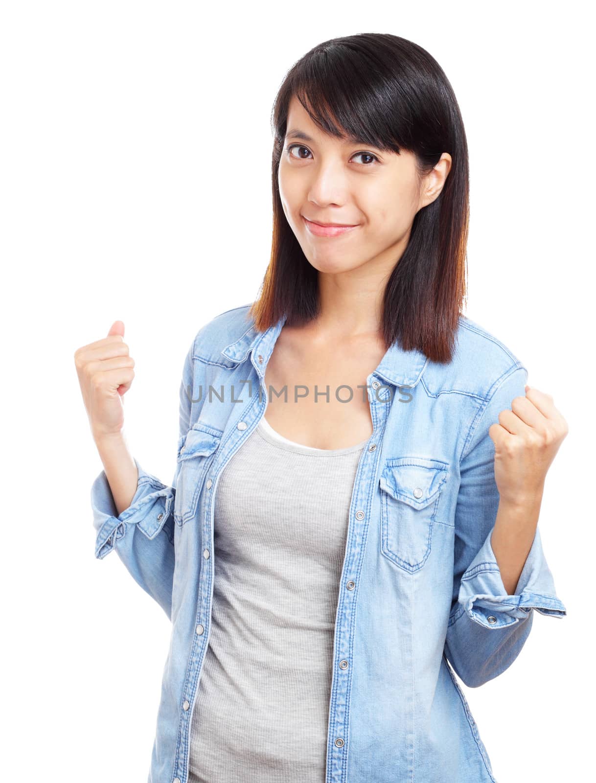 Cheerful asian woman by leungchopan