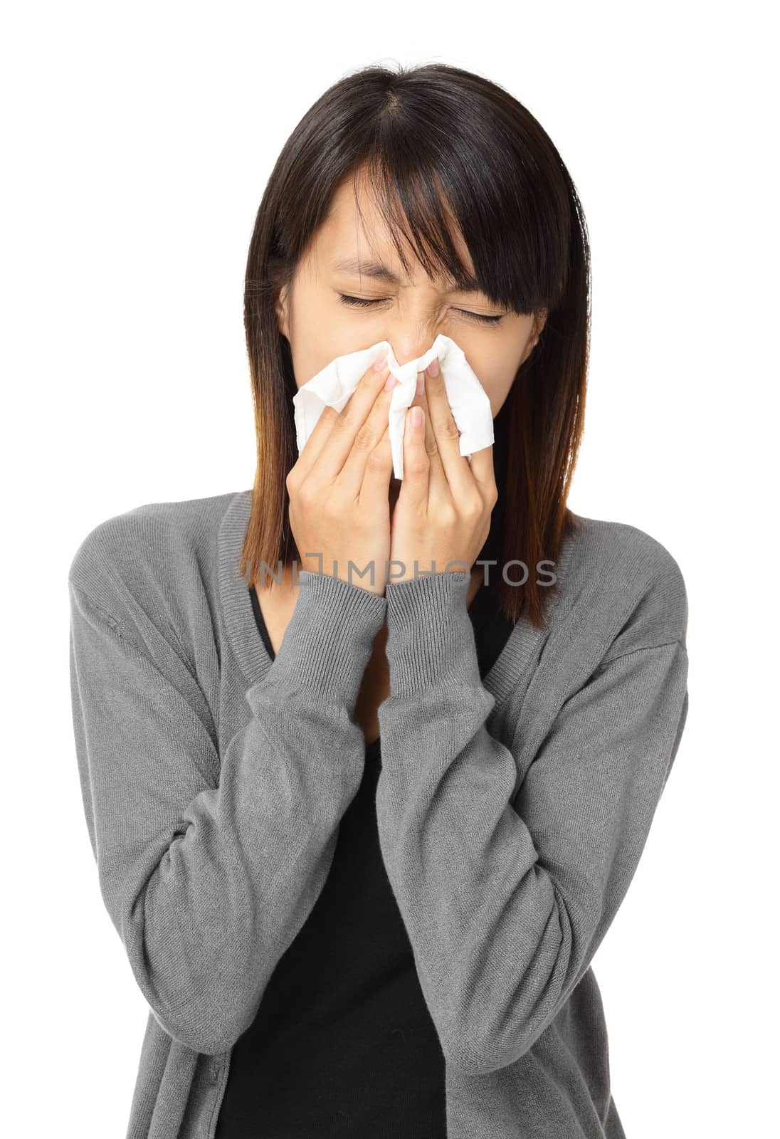 Sneezing woman