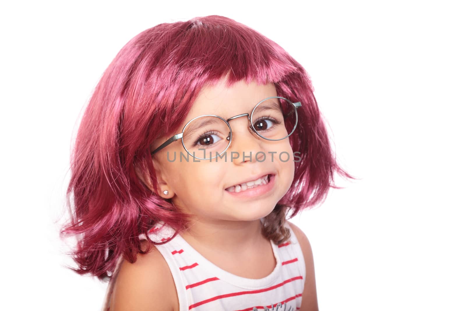 portrait of a beautiful girl with a wig
