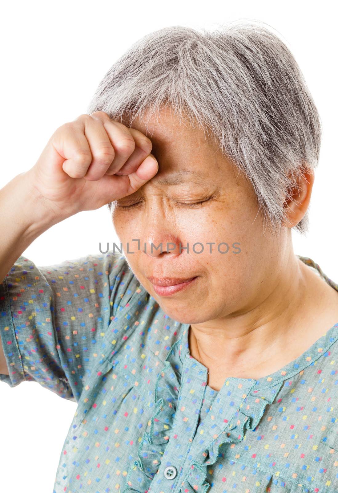 Mature asian woman feel headache by leungchopan