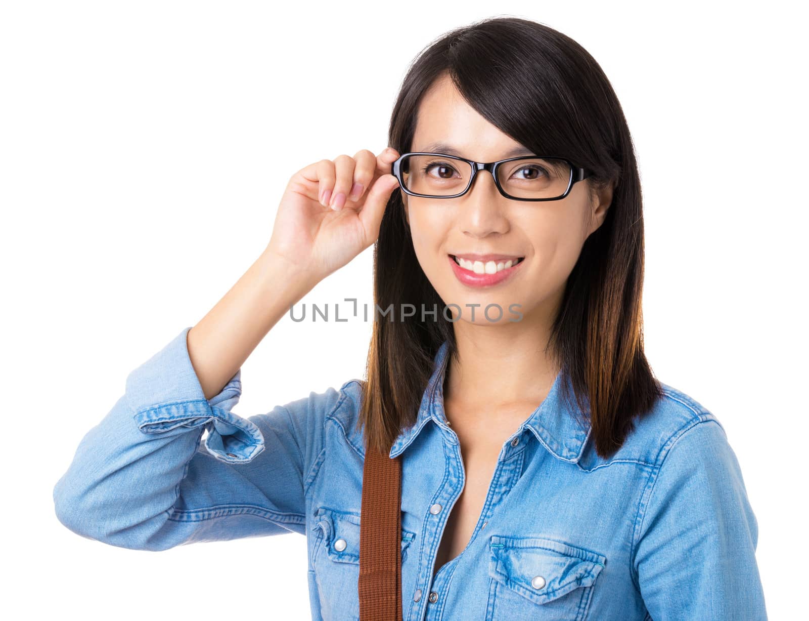 Asian female student with glasses