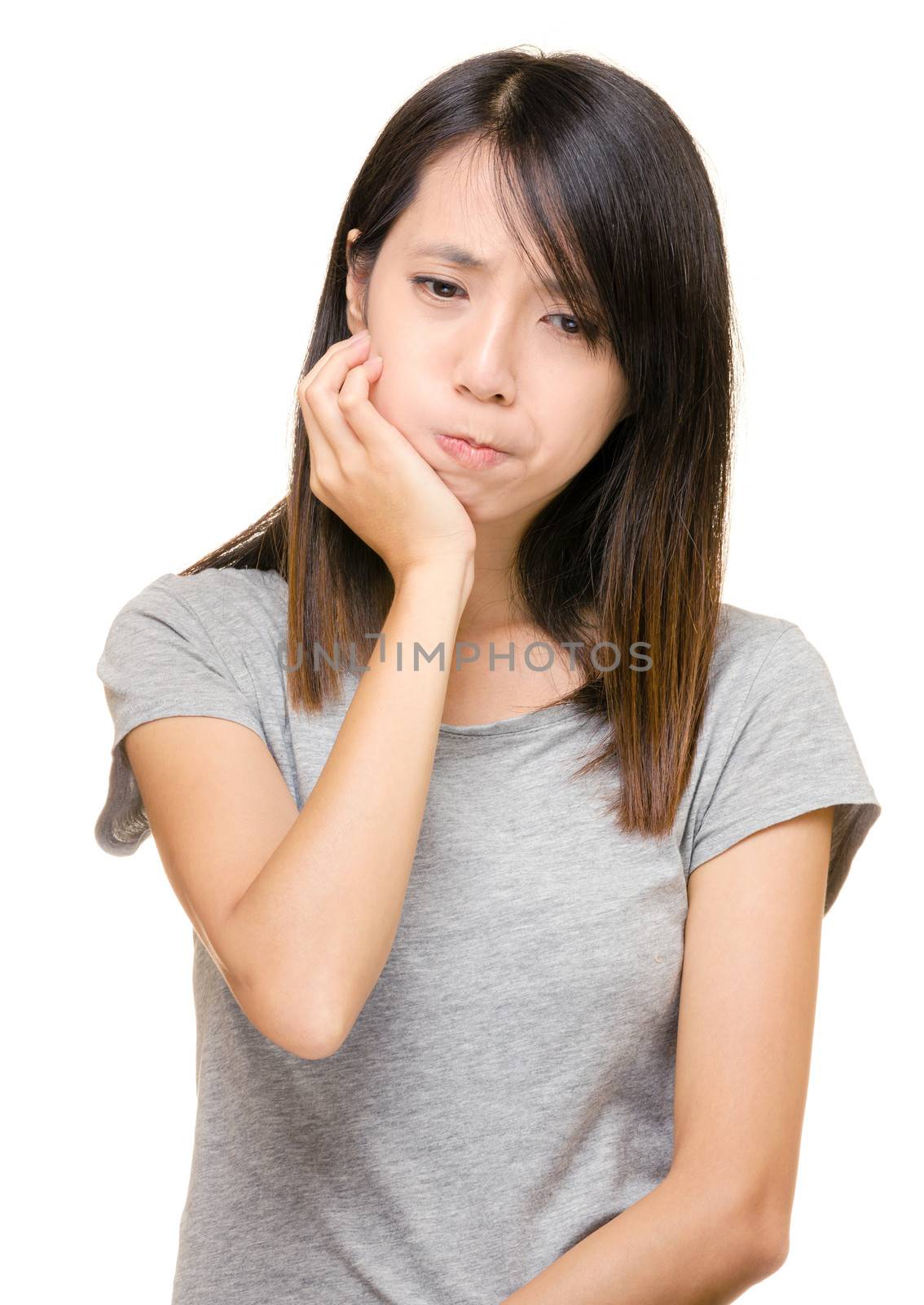 Asian woman with toothache