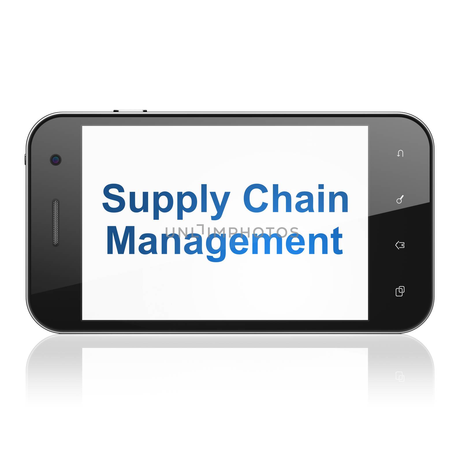 Marketing concept: Supply Chain Management on smartphone by maxkabakov