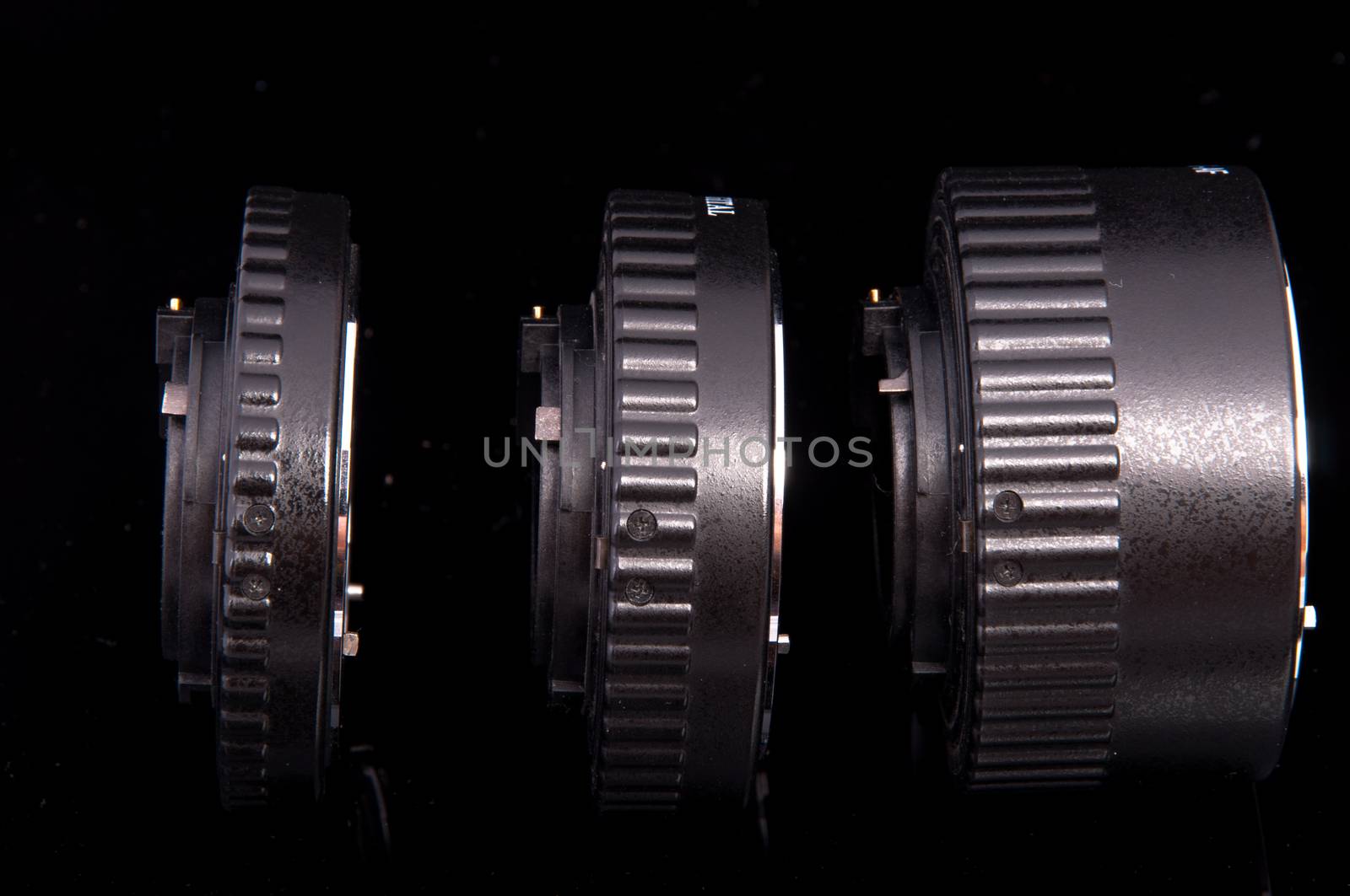 An image of macro lens isolated on black