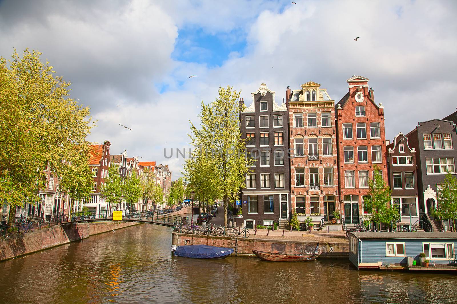 Traditional dutch houses in Amsterdam, Netherlands