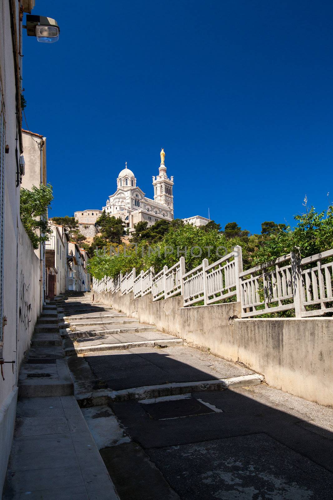 View of Notre-Dame de la Garde basilica in Marseille by viktor_cap