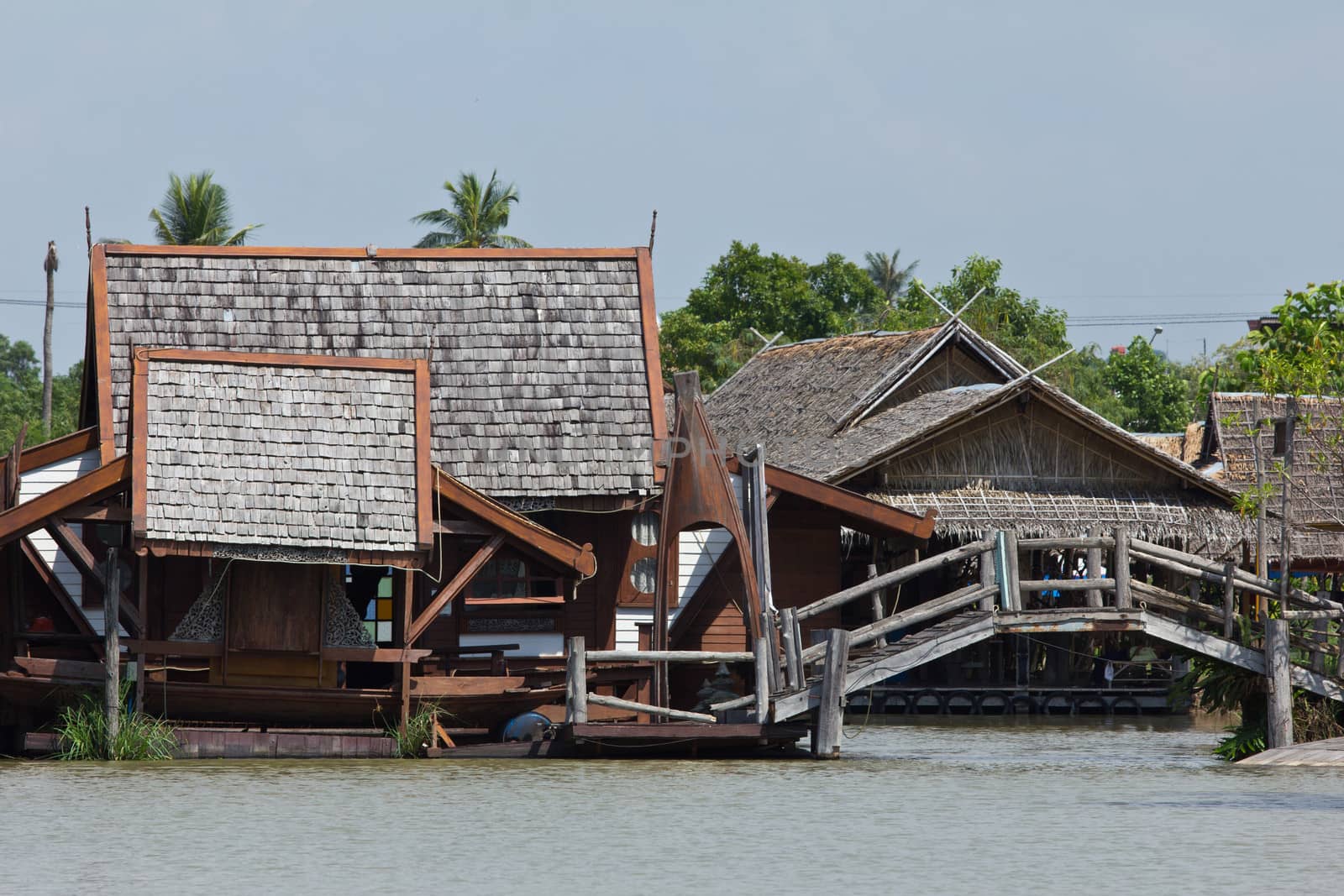 Wood home style Thai at near river