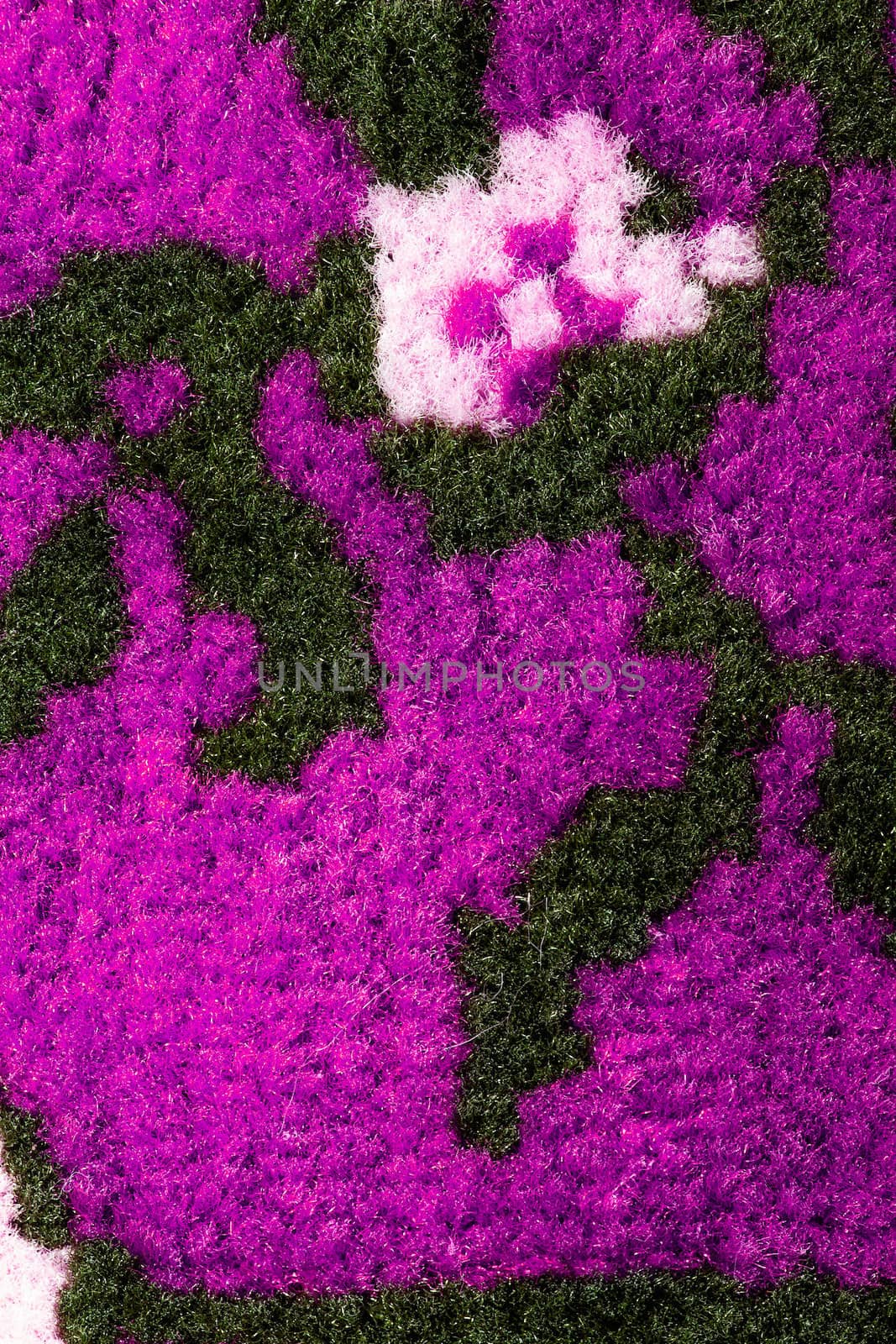 Hand woven carpet pattern, close up view