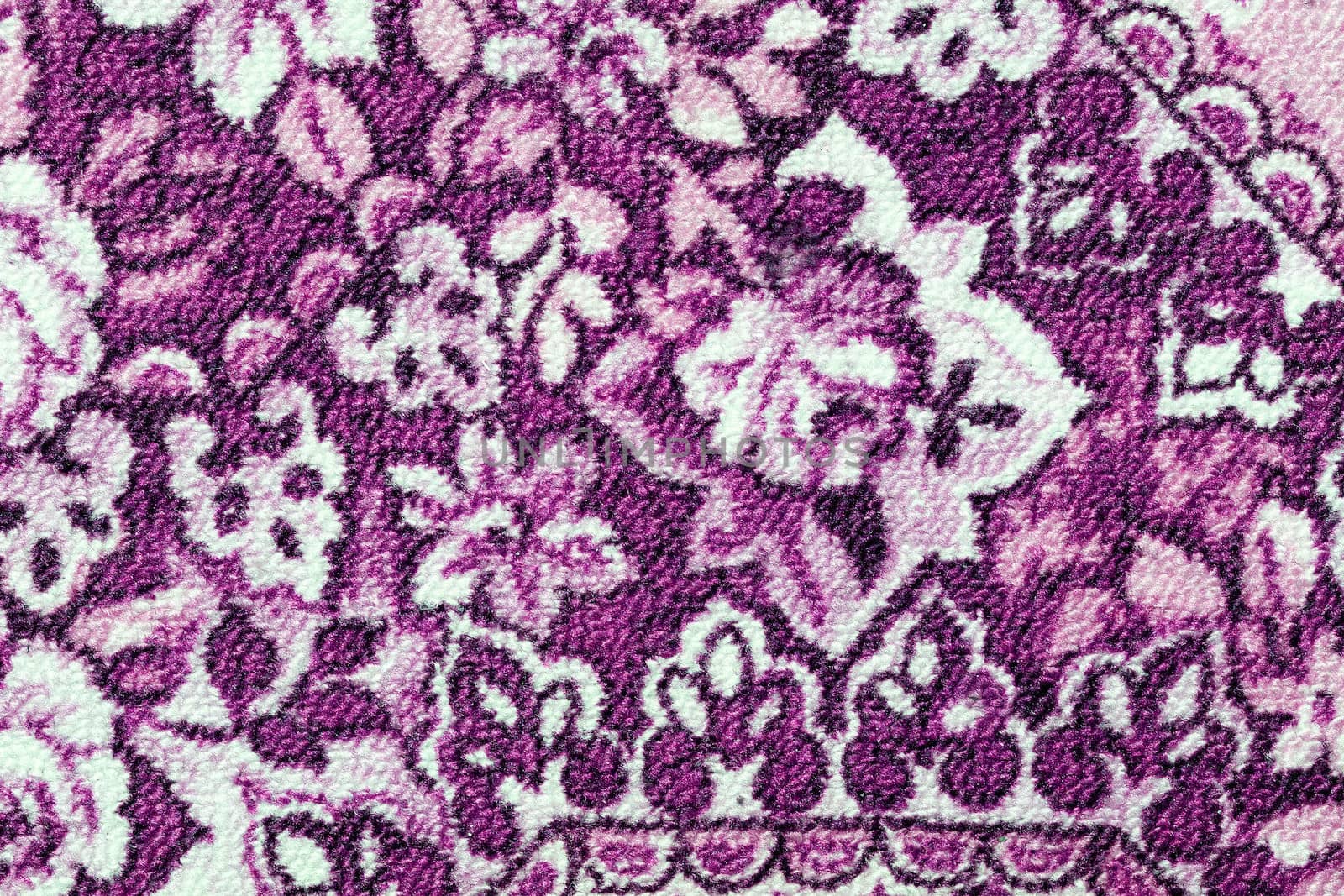 Fragment of colorful retro tapestry textile pattern with floral ornament by sfinks