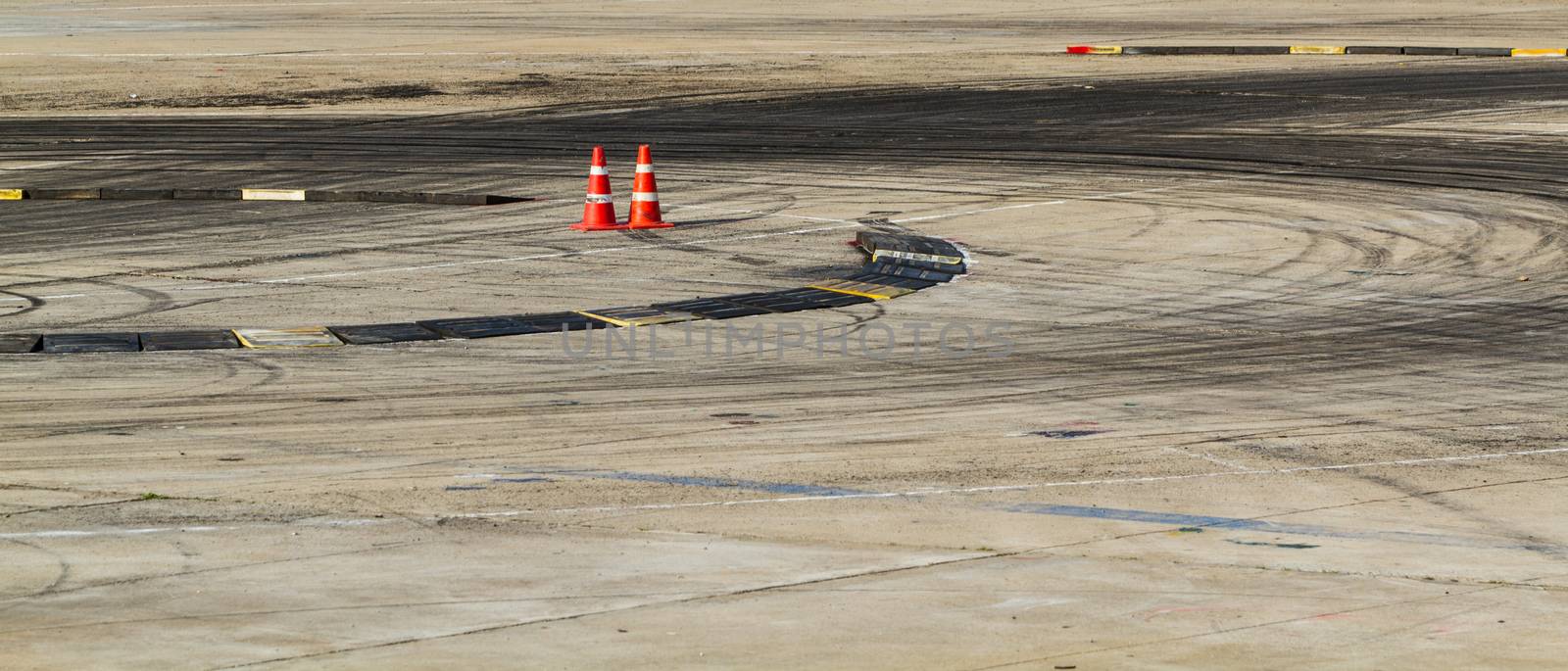 Background with tire marks on road track