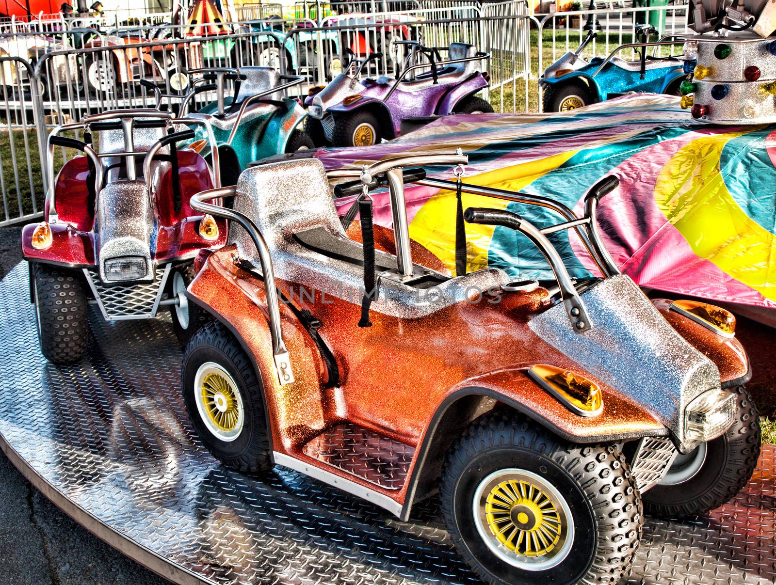 small child's driving ride at a carnival