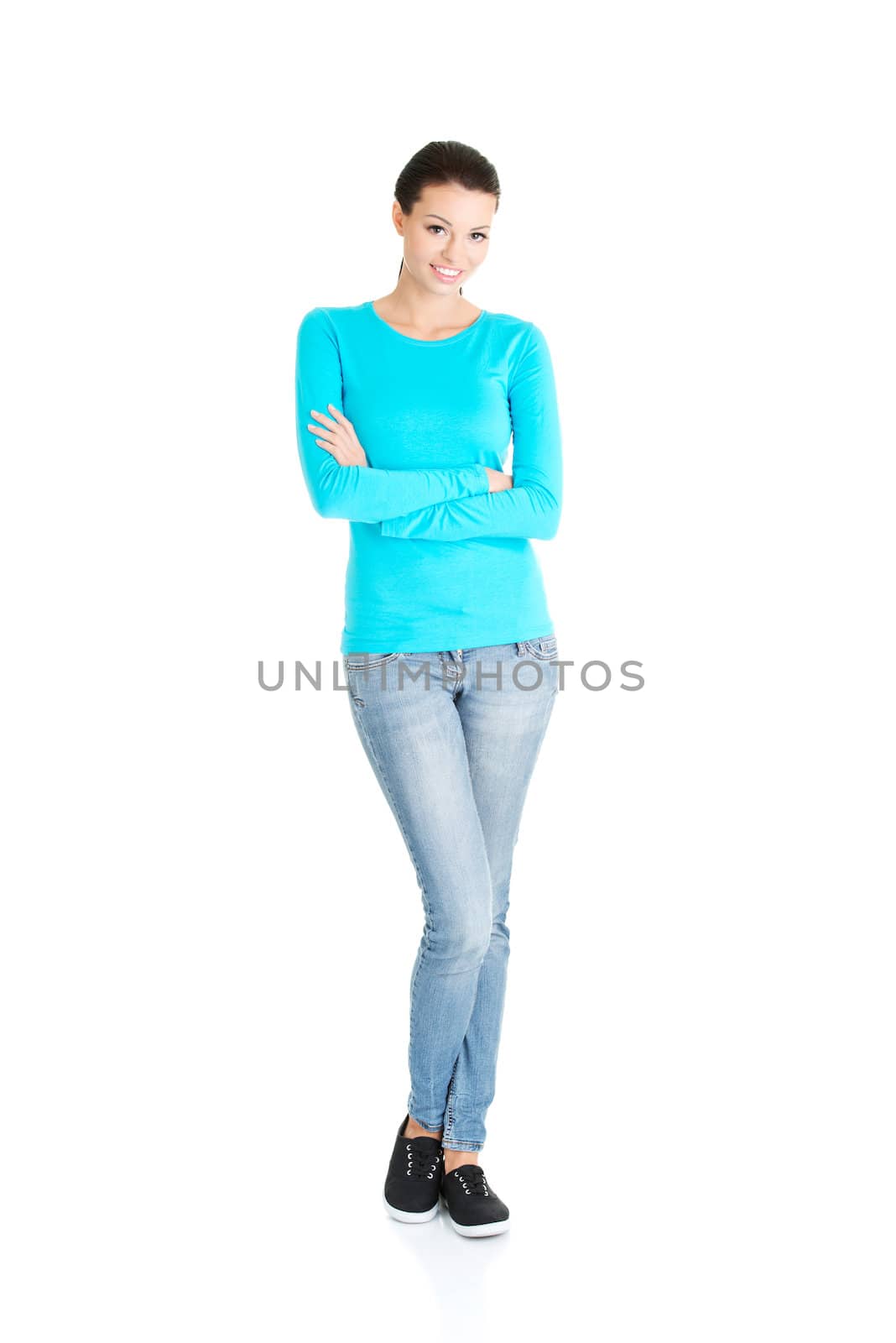 Beautiful young woman ( student ) in casual clothes by BDS