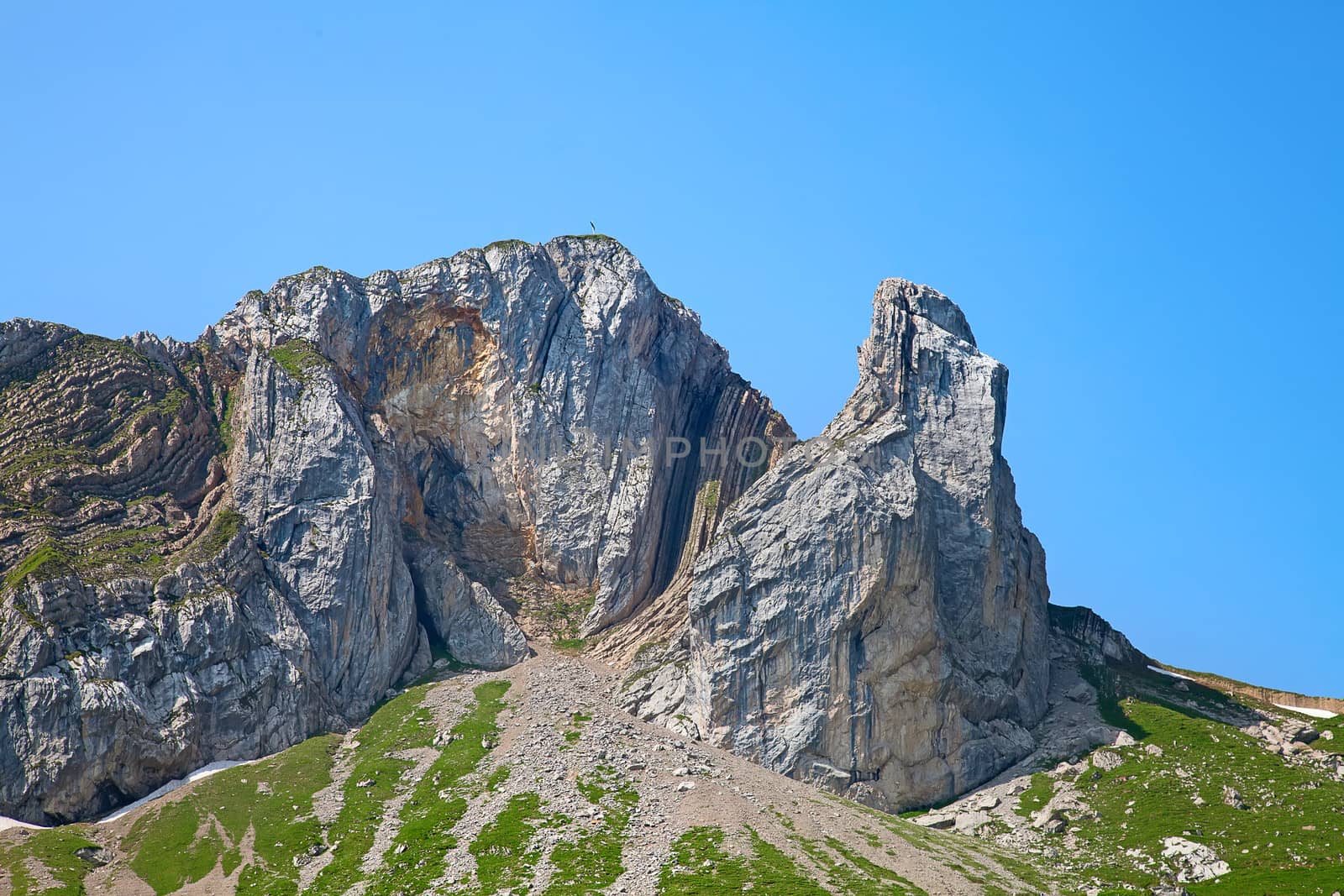 Rocky landscape on the top of mount Pilatus, Switzerland