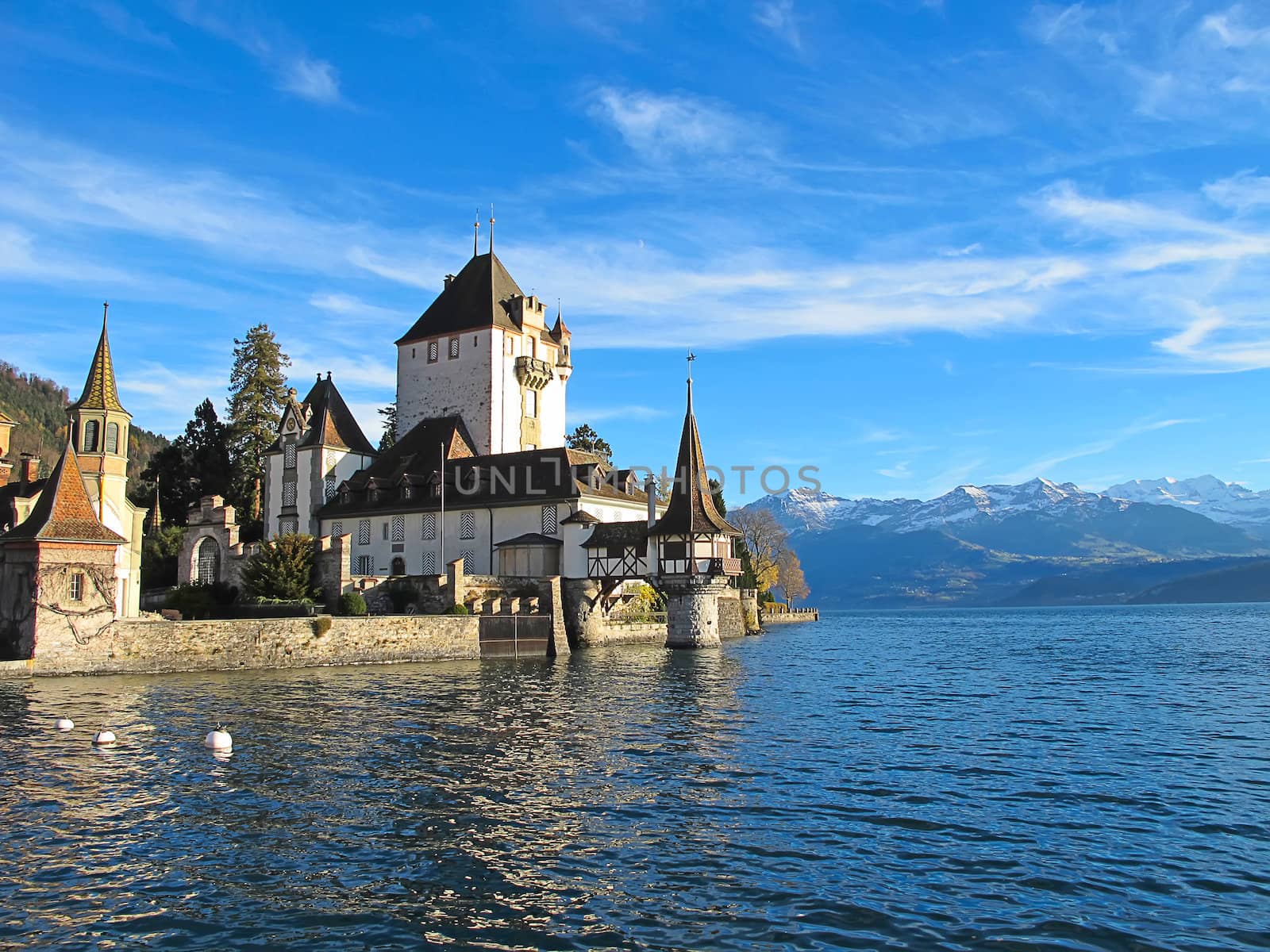 Oberhofen castle on lake Thun (Jungfrau region, canton Bern, Switzerland)