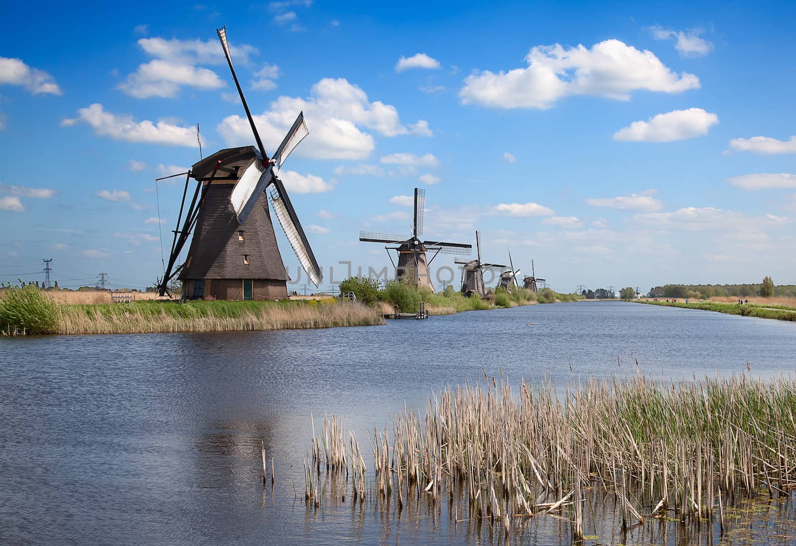 Traditional dutch windmills near Kinderdijk