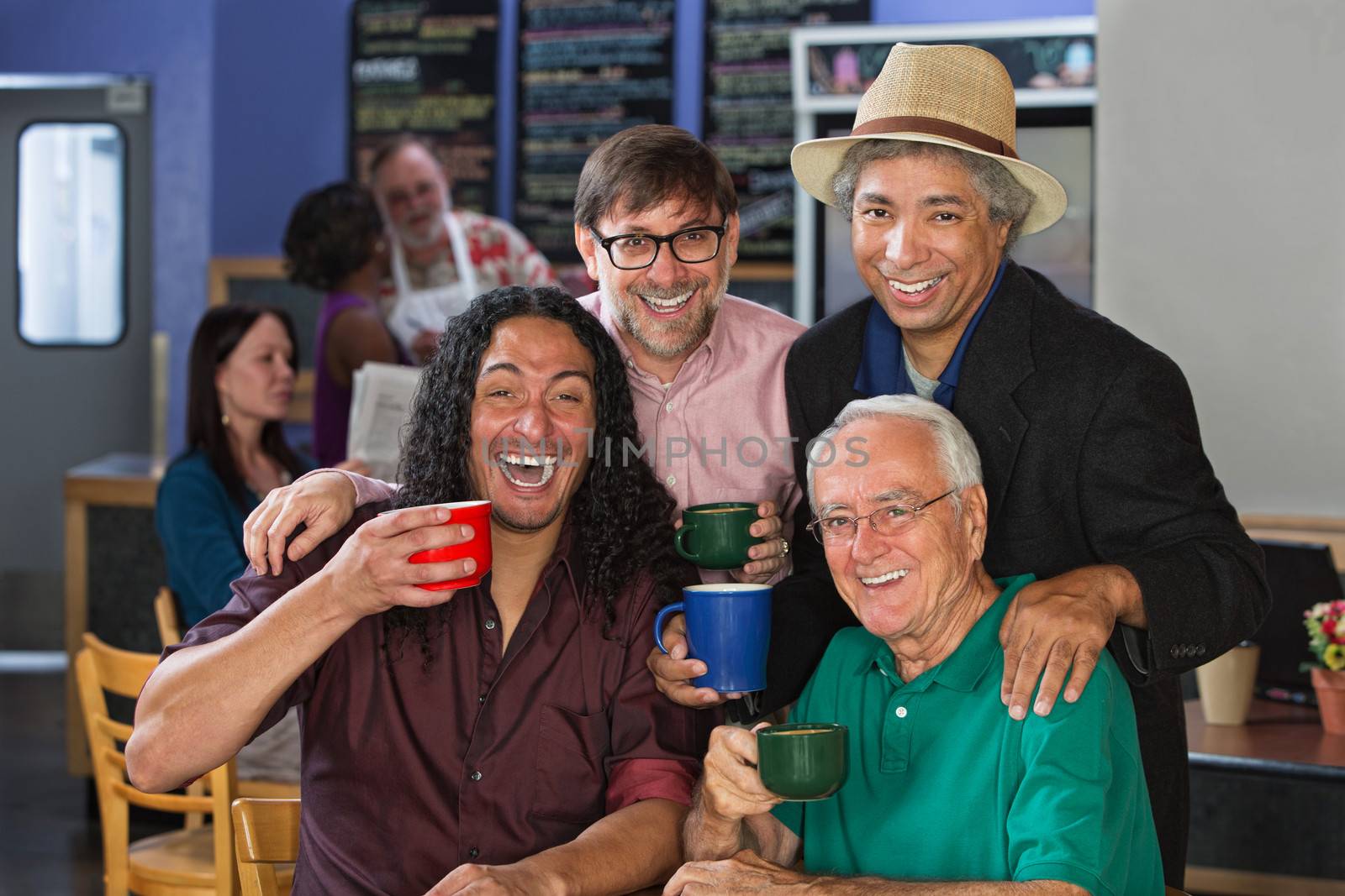 Diverse Men Celebrating by Creatista