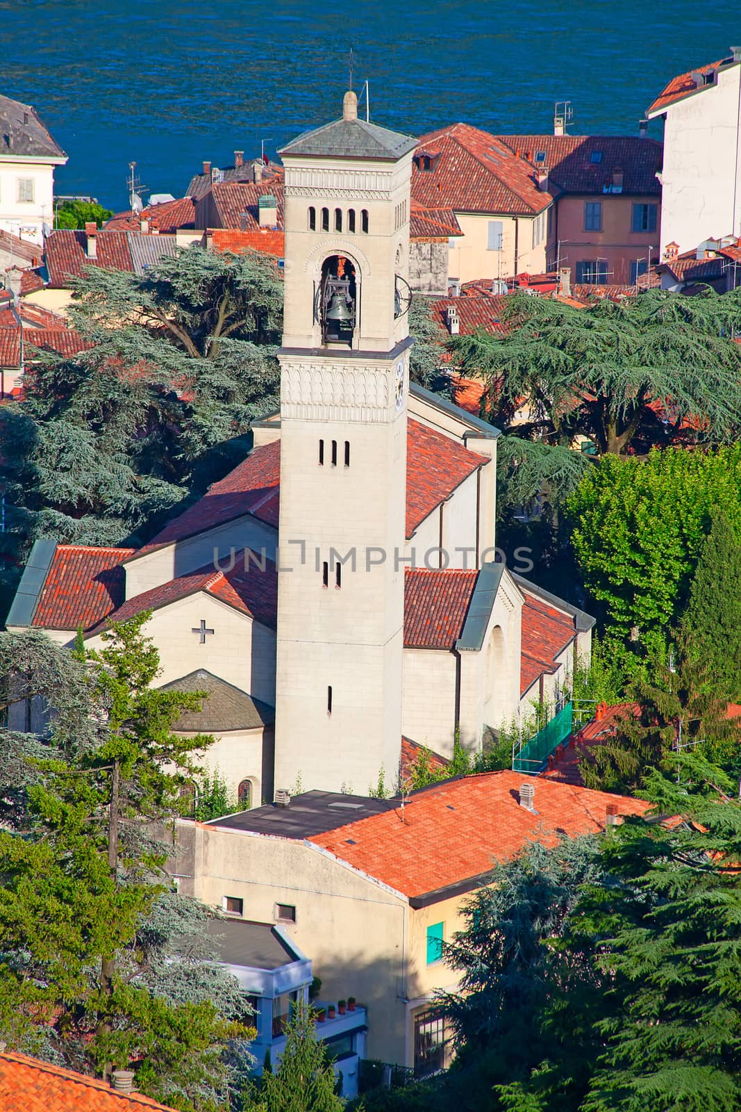 Panoramic view of Cernobbio town (Como lake, Italy)