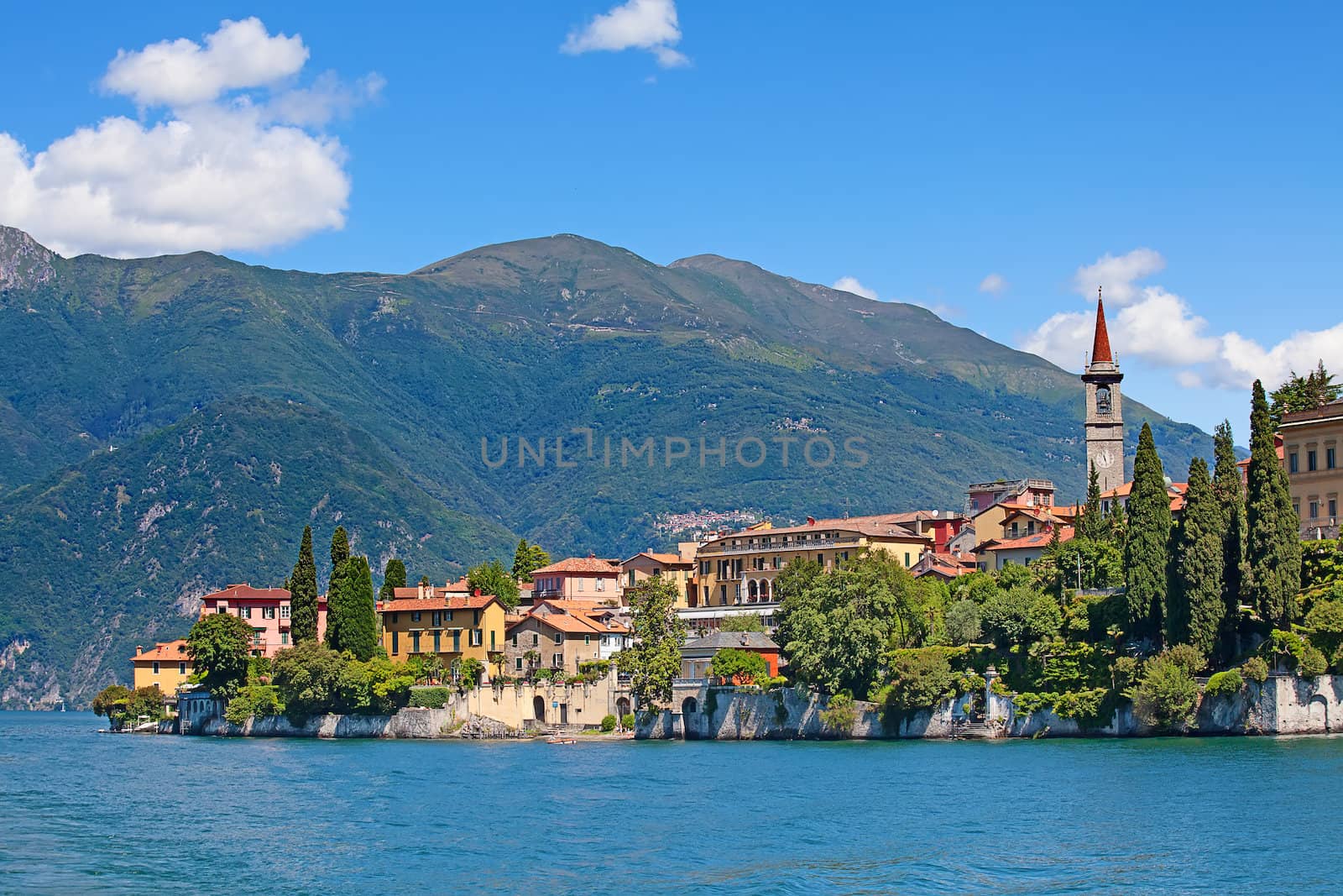 Panoramic view of Varenna town (Como lake, Italy)