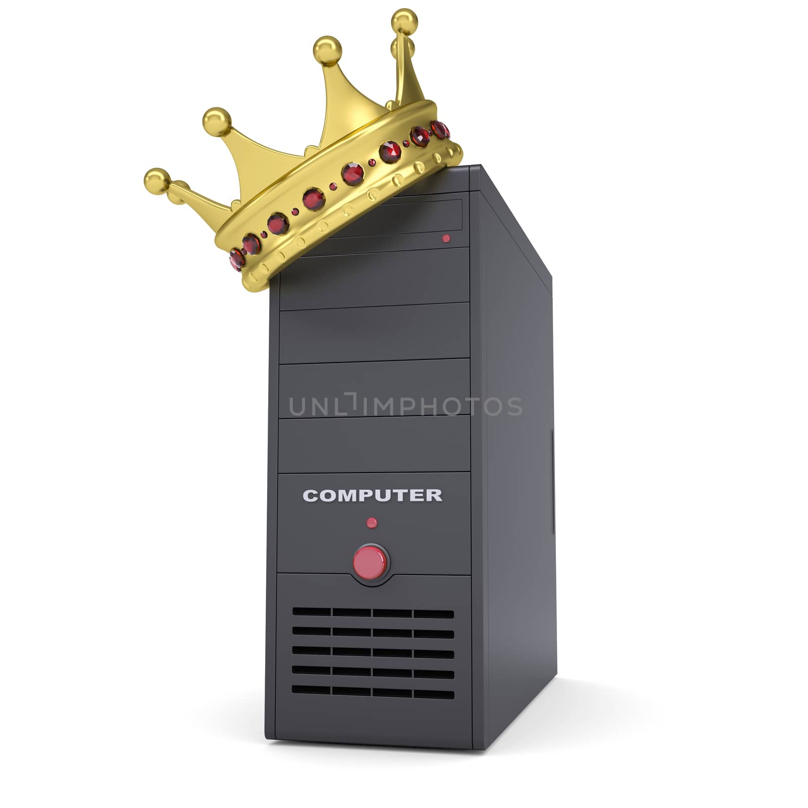 A computer system and gold crown by cherezoff