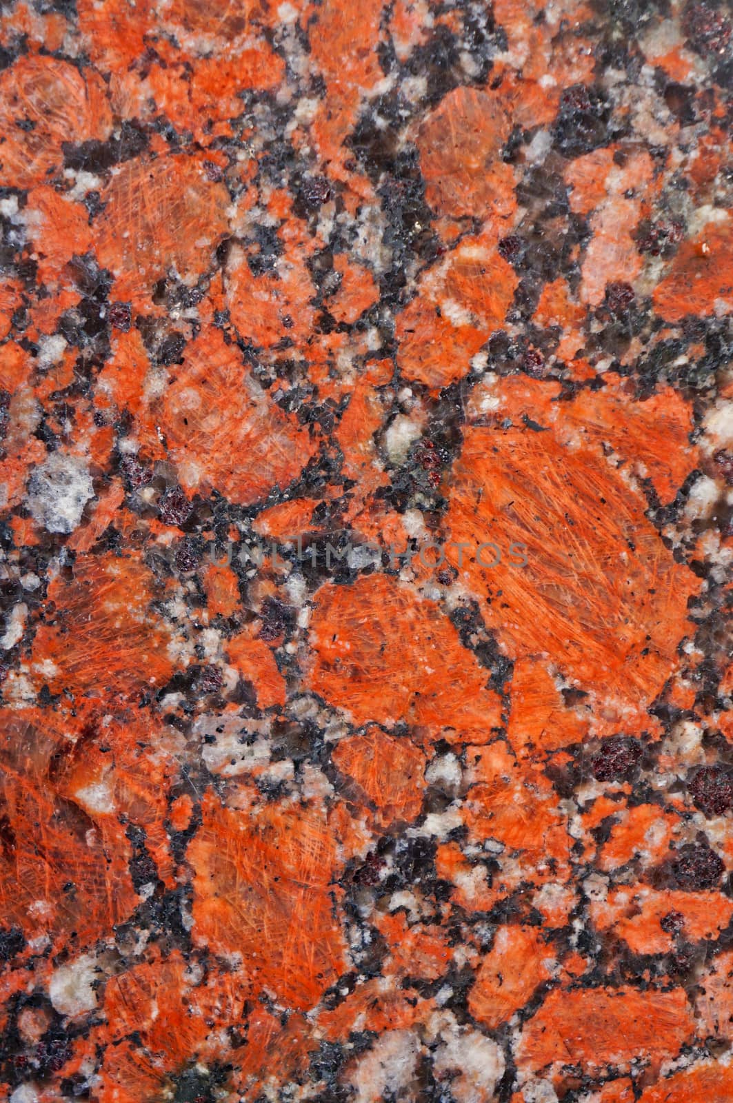 The surface of polished granite