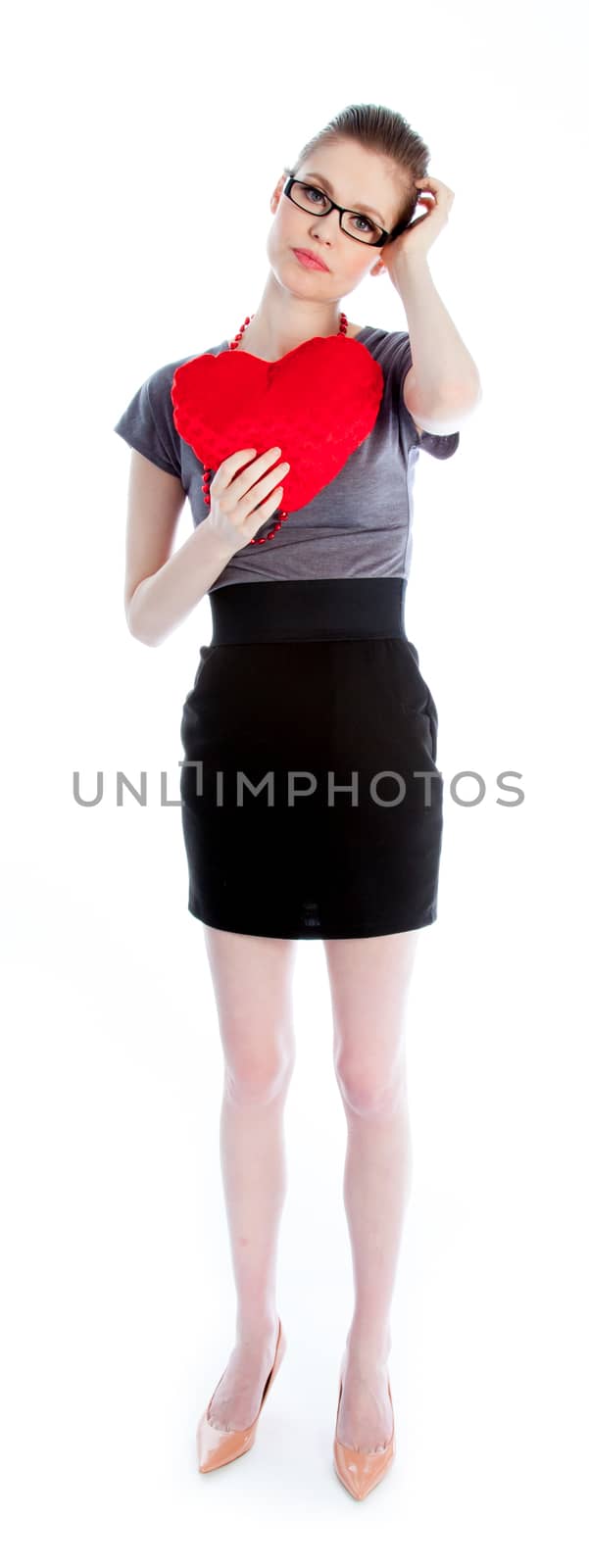 Attractive caucasian business woman in her 30 isolated on a white background