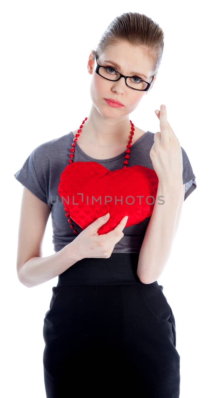 Attractive caucasian business woman in her 30 isolated on a white background