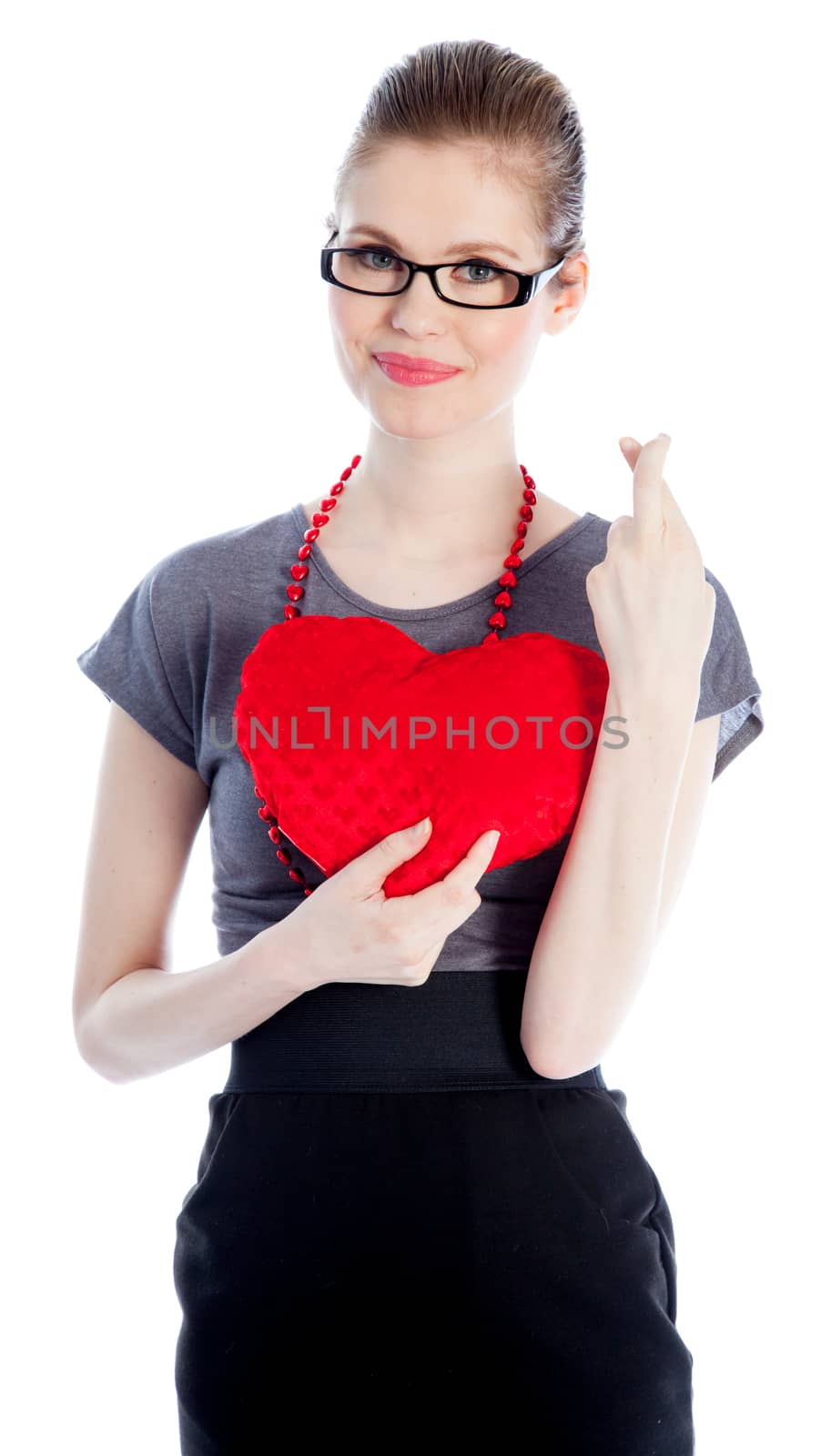 Attractive caucasian business woman in her 30 isolated on a white background