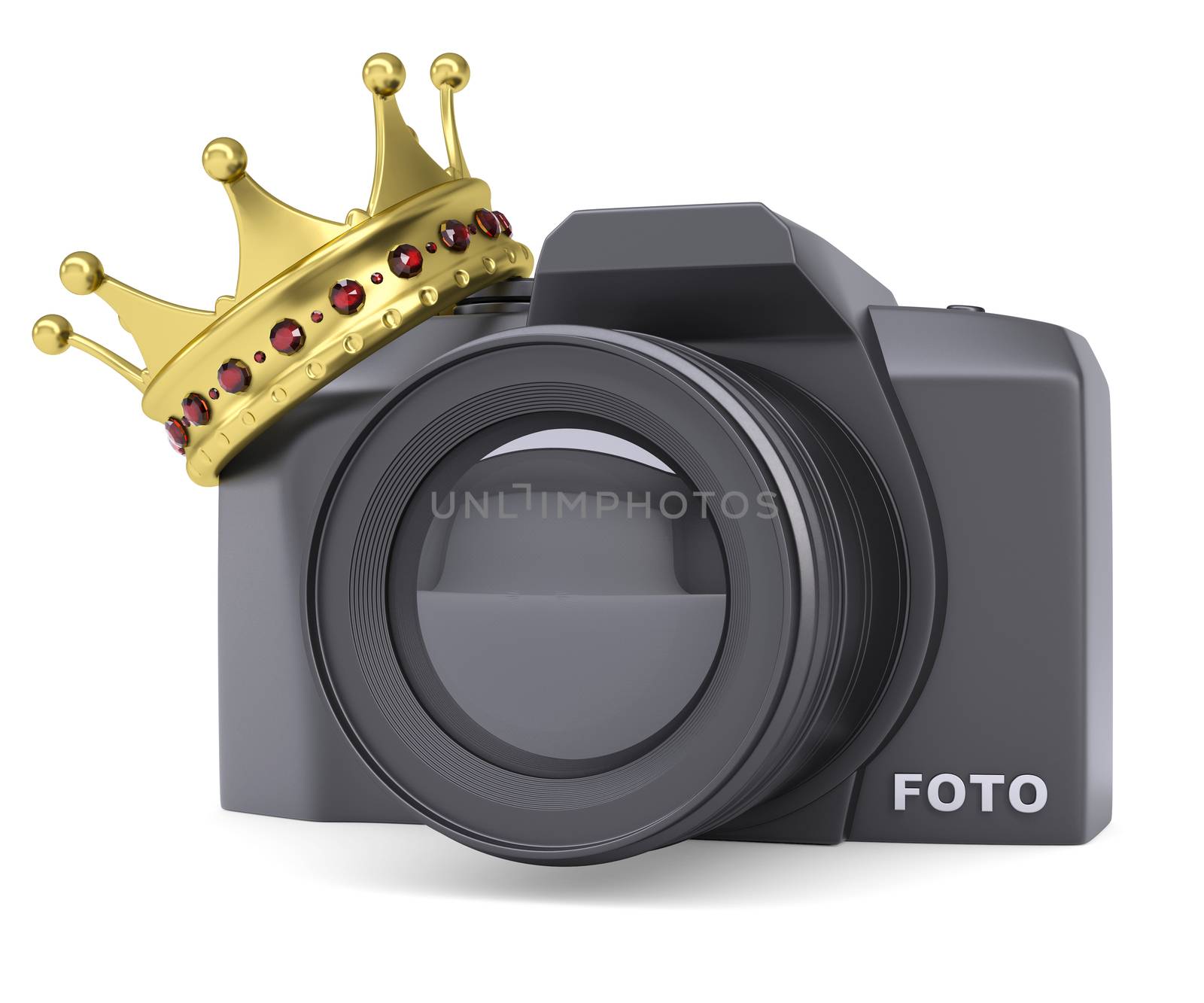 Professional camera and gold crown by cherezoff